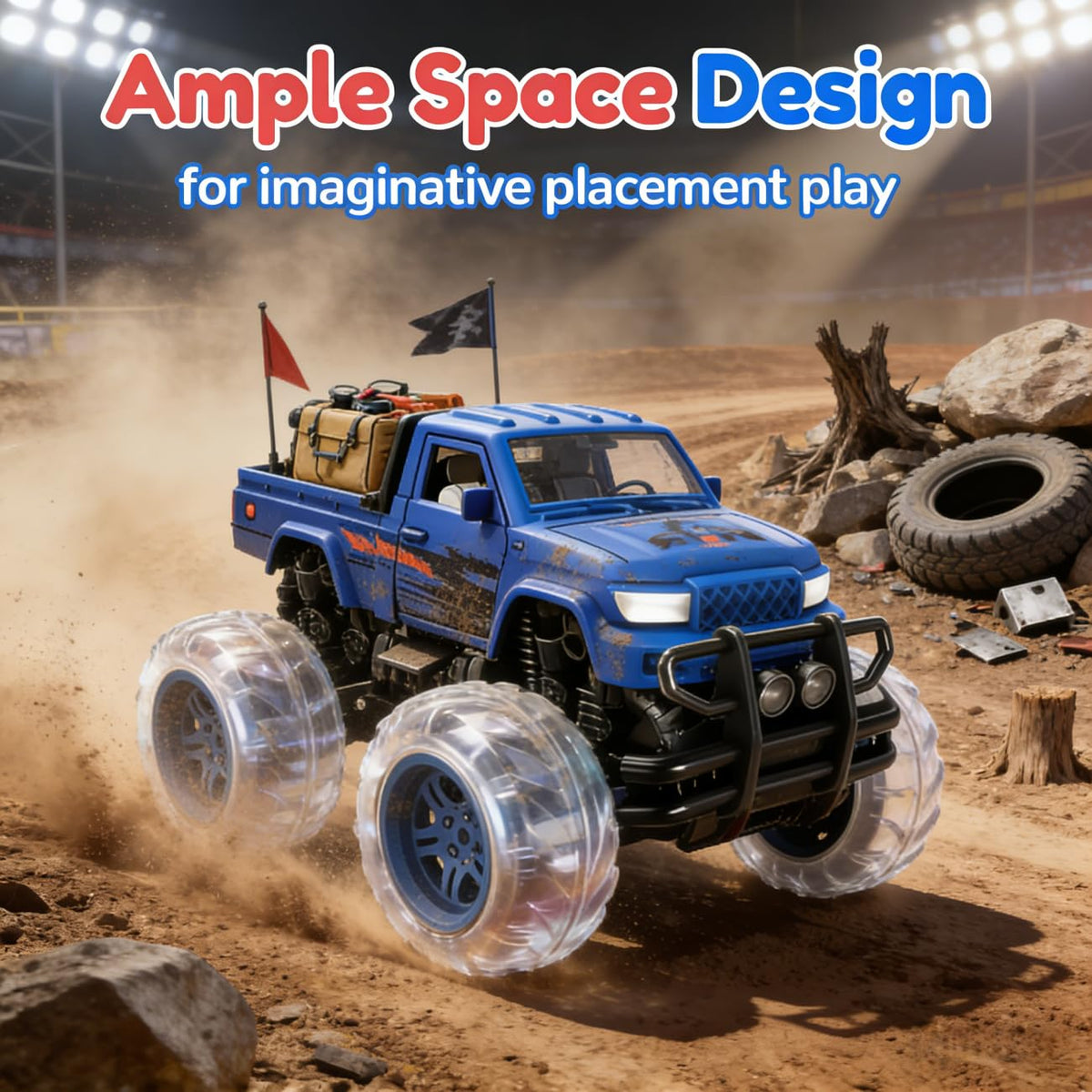 SEPHIX Monster Truck Toys – 2-Pack Light-Up Inertia Trucks for Kids 2-8