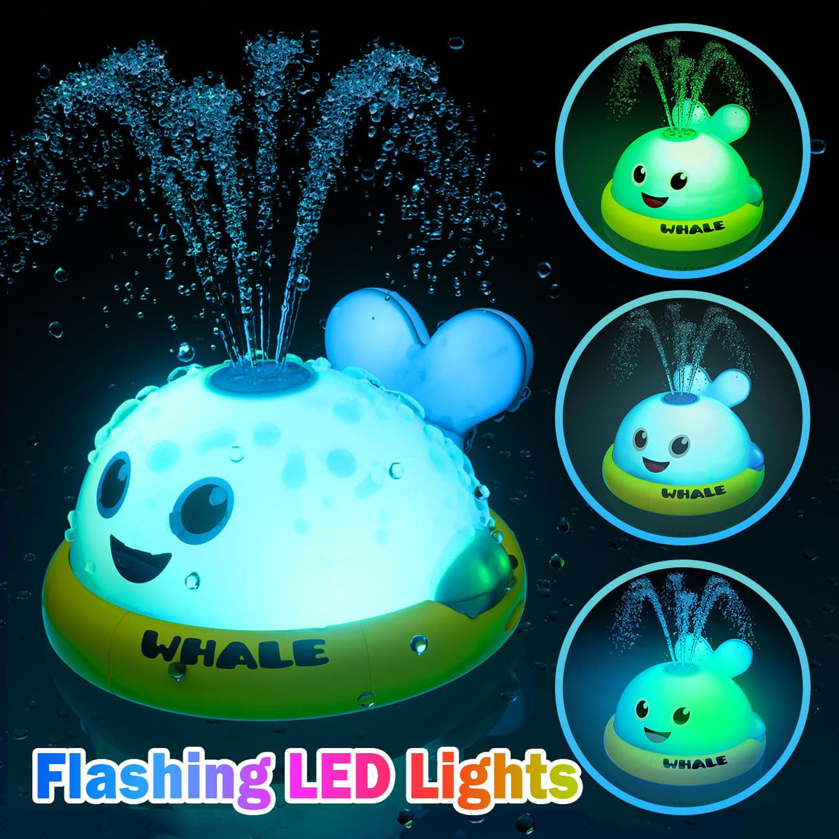 SEPHIX Light-Up Whale Bath Toy Sprinkler for Toddlers 1-3 | Bath & Pool Fun
