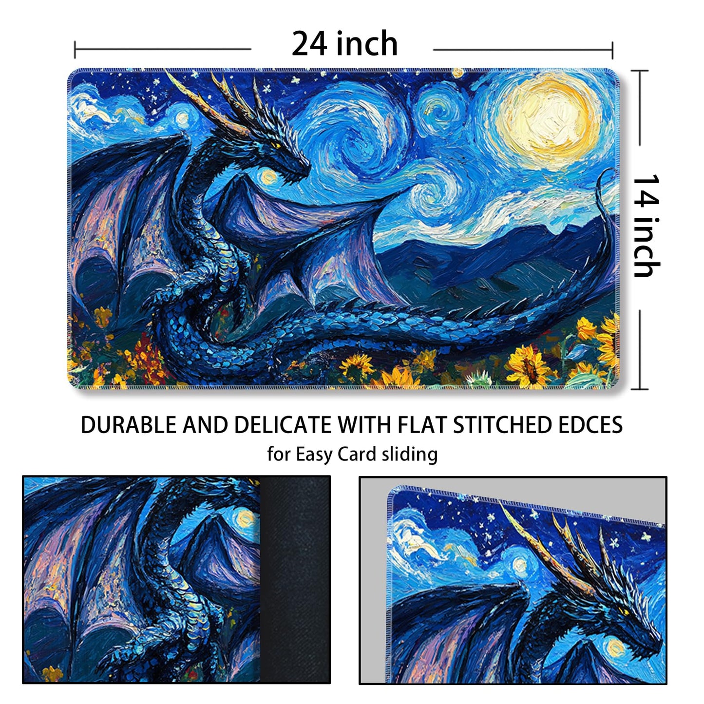 Sepmat MTG Playmat 24 x 14 Inches – Soft Fabric Top, Non-Slip Backing, Free Storage Bag