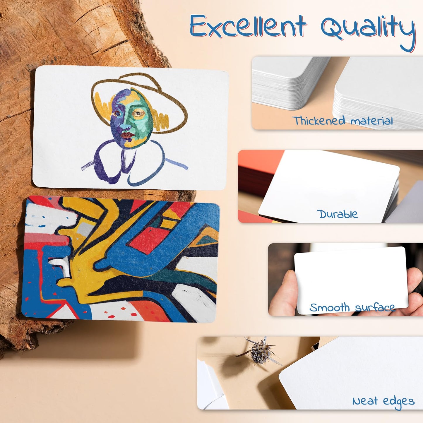 SeptCity Blank Playing Cards - 324 Cards for DIY Games, Learning & Art