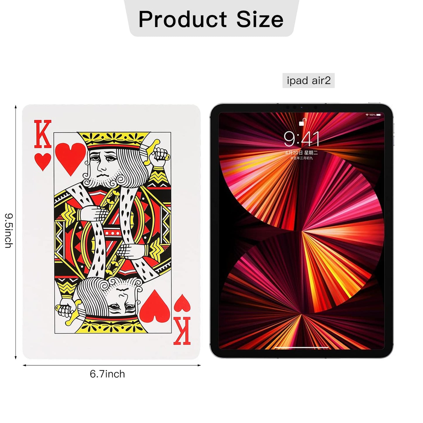 SeptCity Jumbo Playing Cards – Extra-Large 9.5x6.7 in Giant Deck (1 Pack, 6x Size)