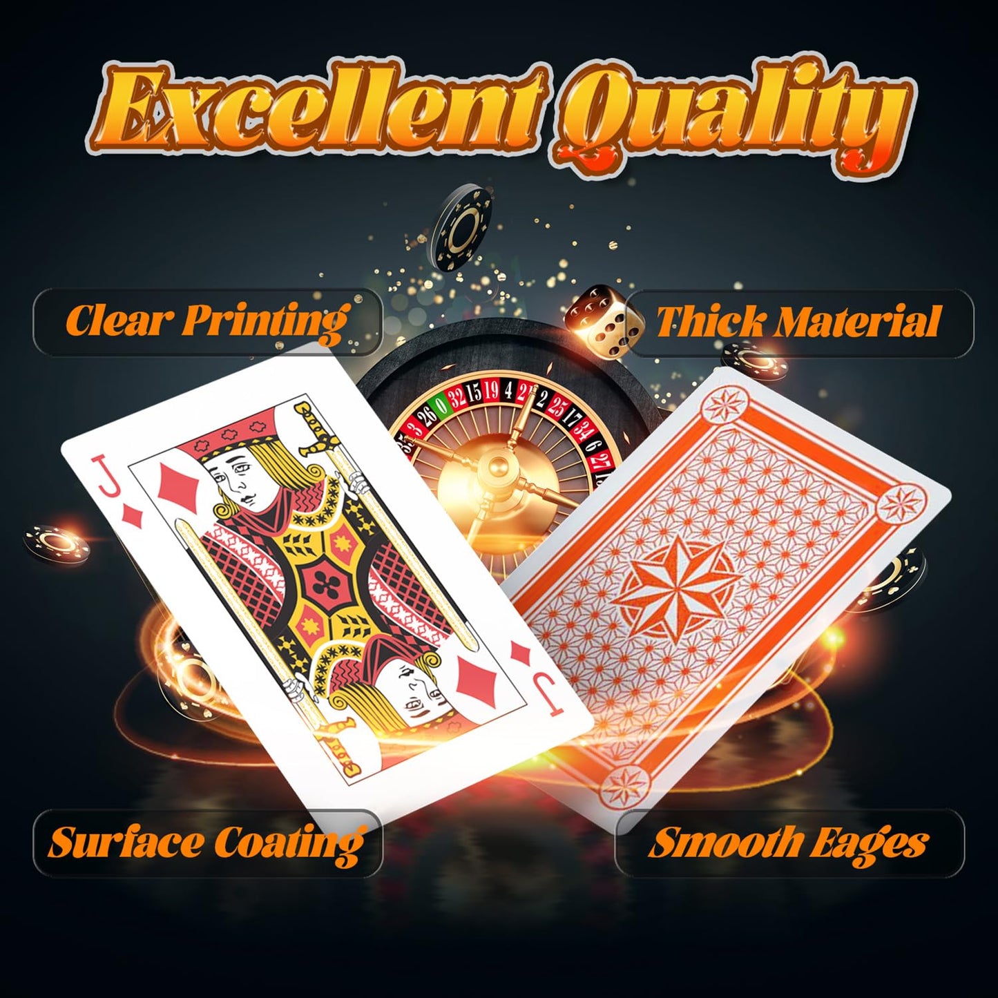 SeptCity Jumbo Playing Cards – Giant Oversize Deck for Party Games & Decorations (1 Pack, 4x Size)