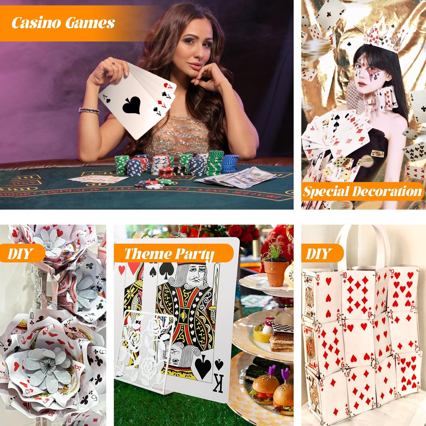 SeptCity Jumbo Playing Cards – Giant Oversize Deck for Party Games & Decorations (1 Pack, 4x Size)