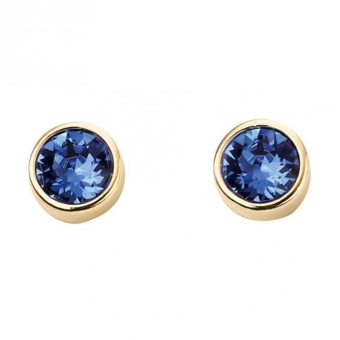 September Yellow Gold Plated Birthstone Earrings with Swarovski Crystal E1545