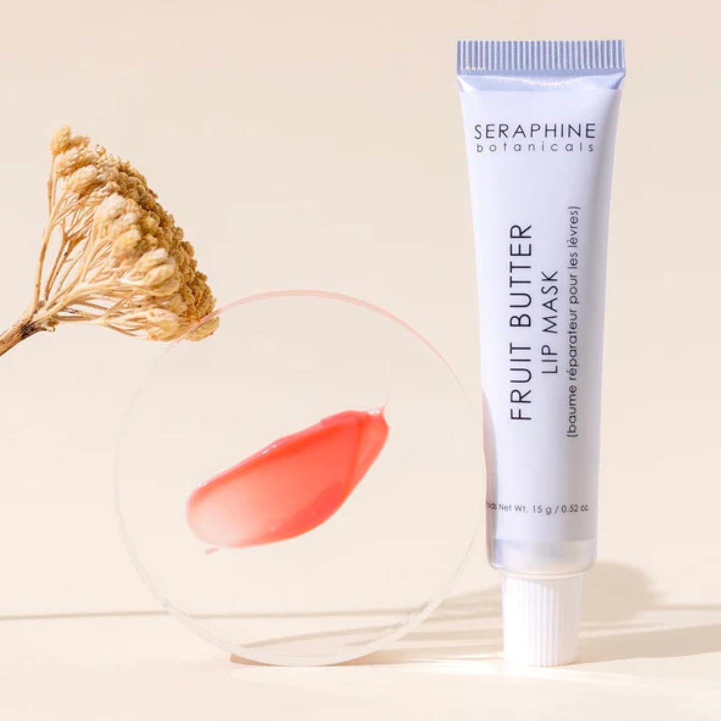 Seraphine Botanicals Fruit Butter Restorative Lip Mask – Just Bitten shade, Vegan & Paraben-Free 0.51 oz
