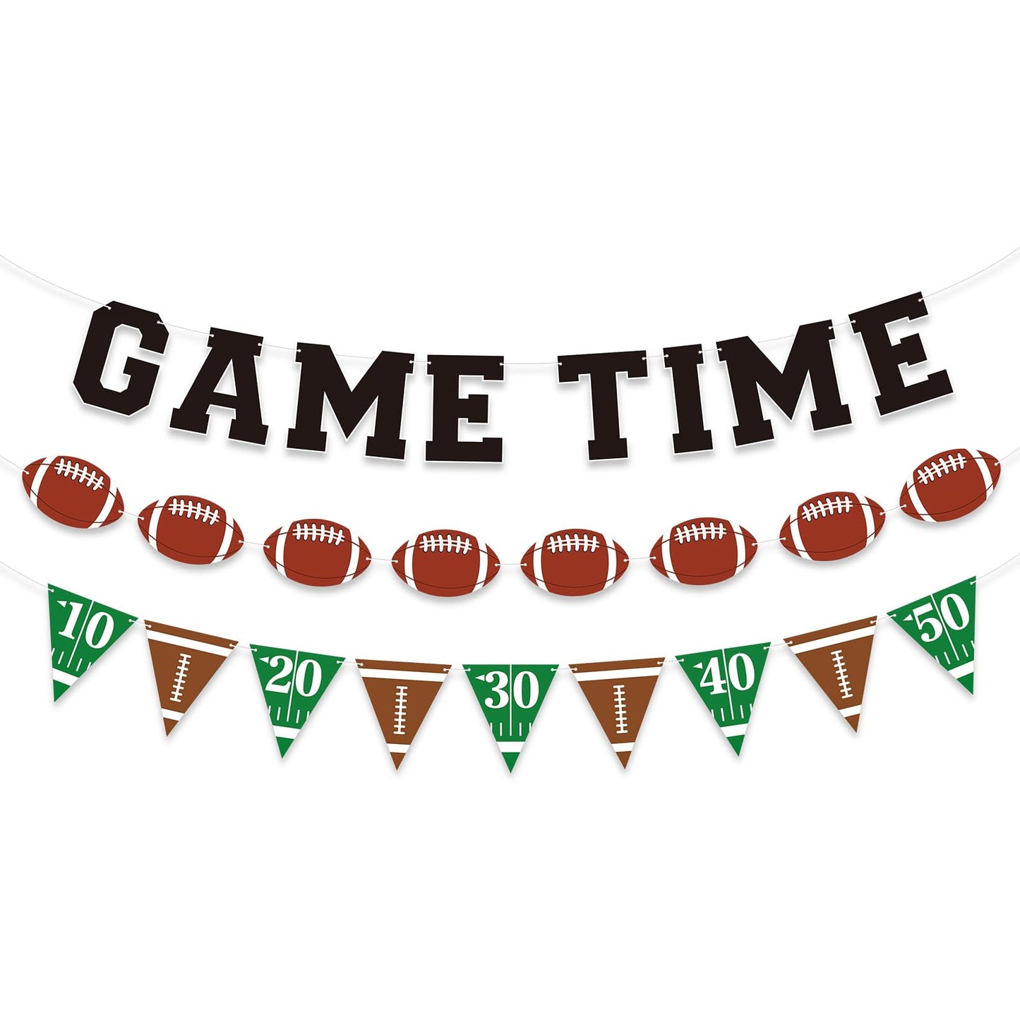 Sereliy Football Banner Garland – Game Time Banner for Party Decorations | Bowl Game Indoor Decor