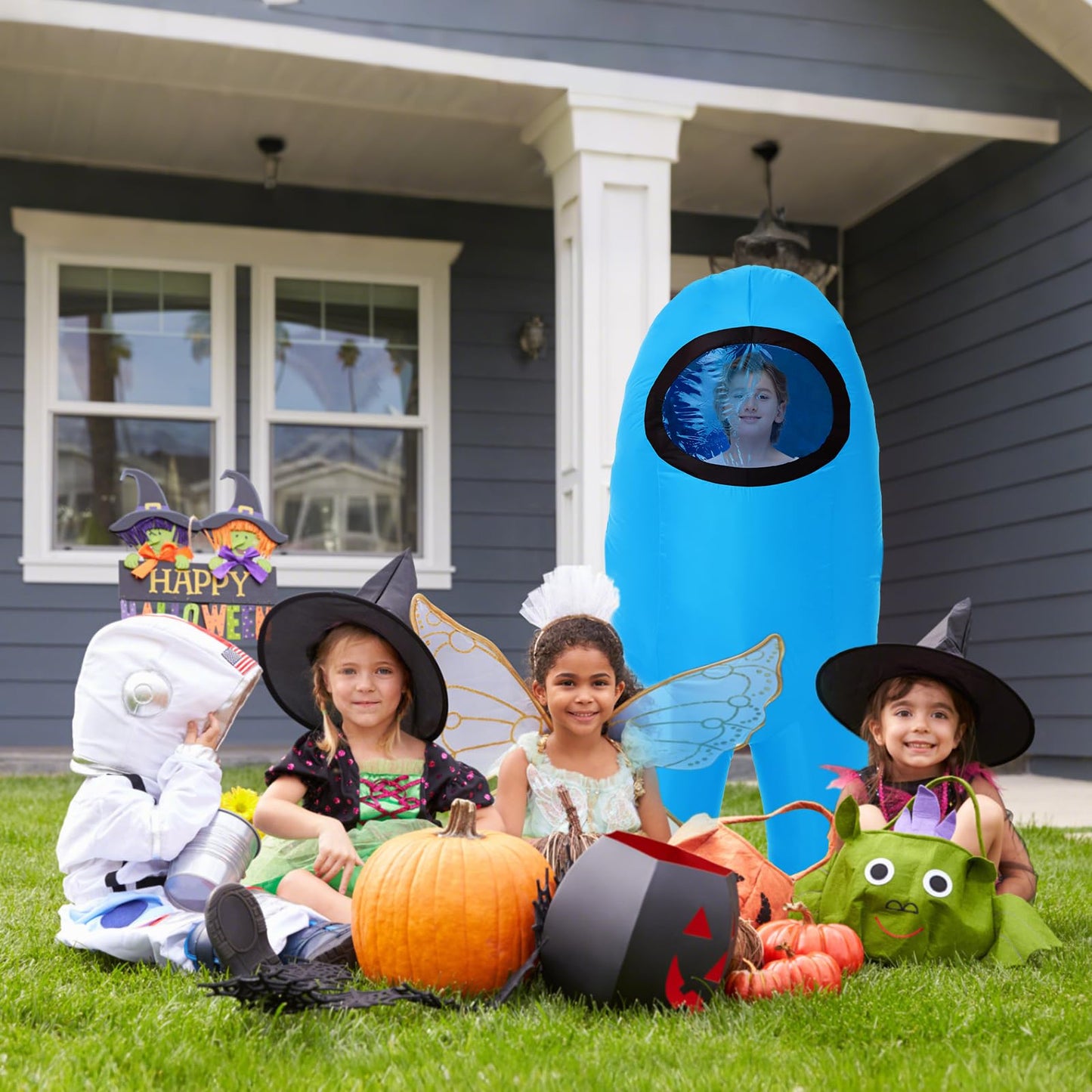 Servllcell Inflatable Kids Astronaut Costume - Quick-Inflate Space Suit for Halloween & Play