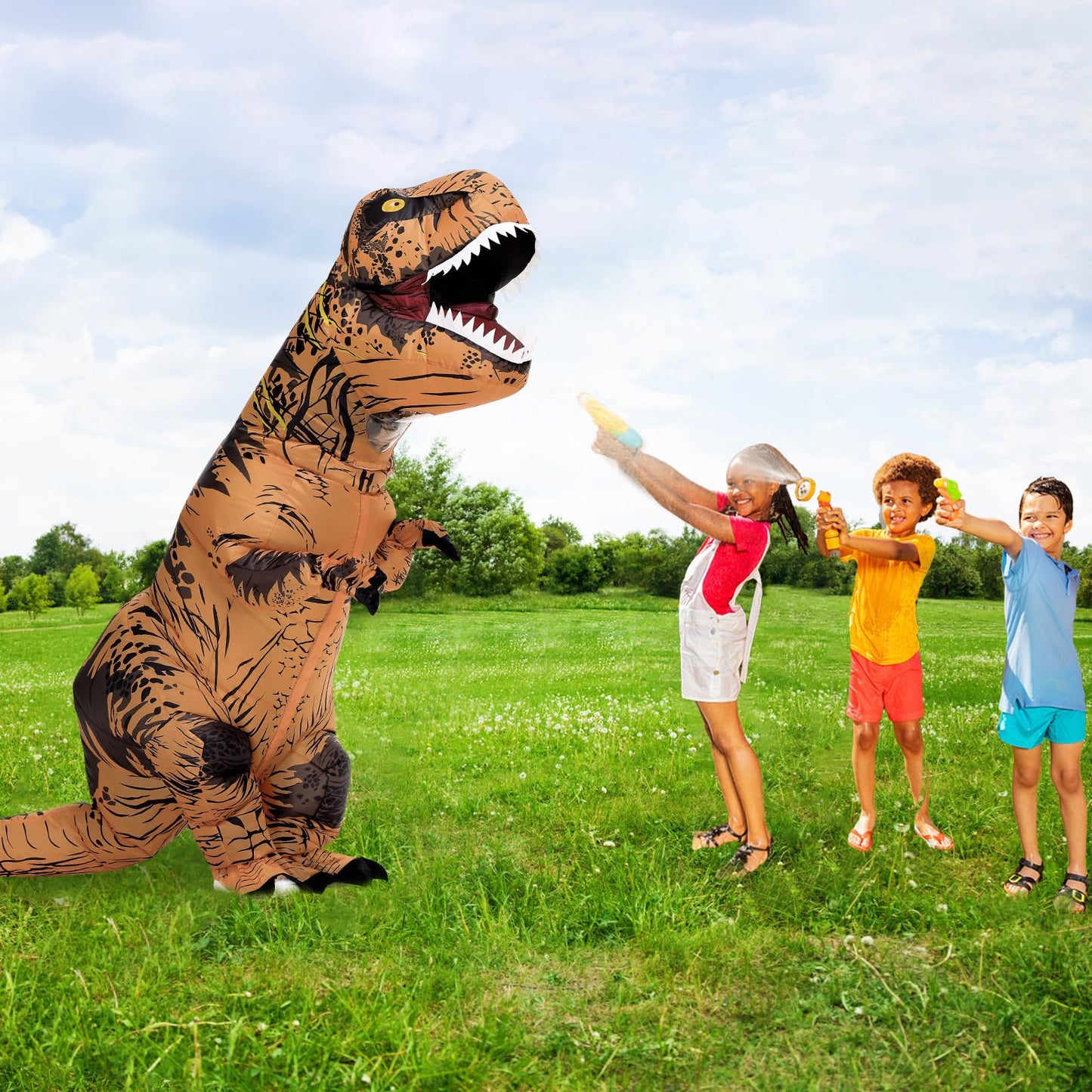 Servllcell Inflatable Dinosaur Costume for Kids | T-Rex Blow Up Costume for Boys & Girls