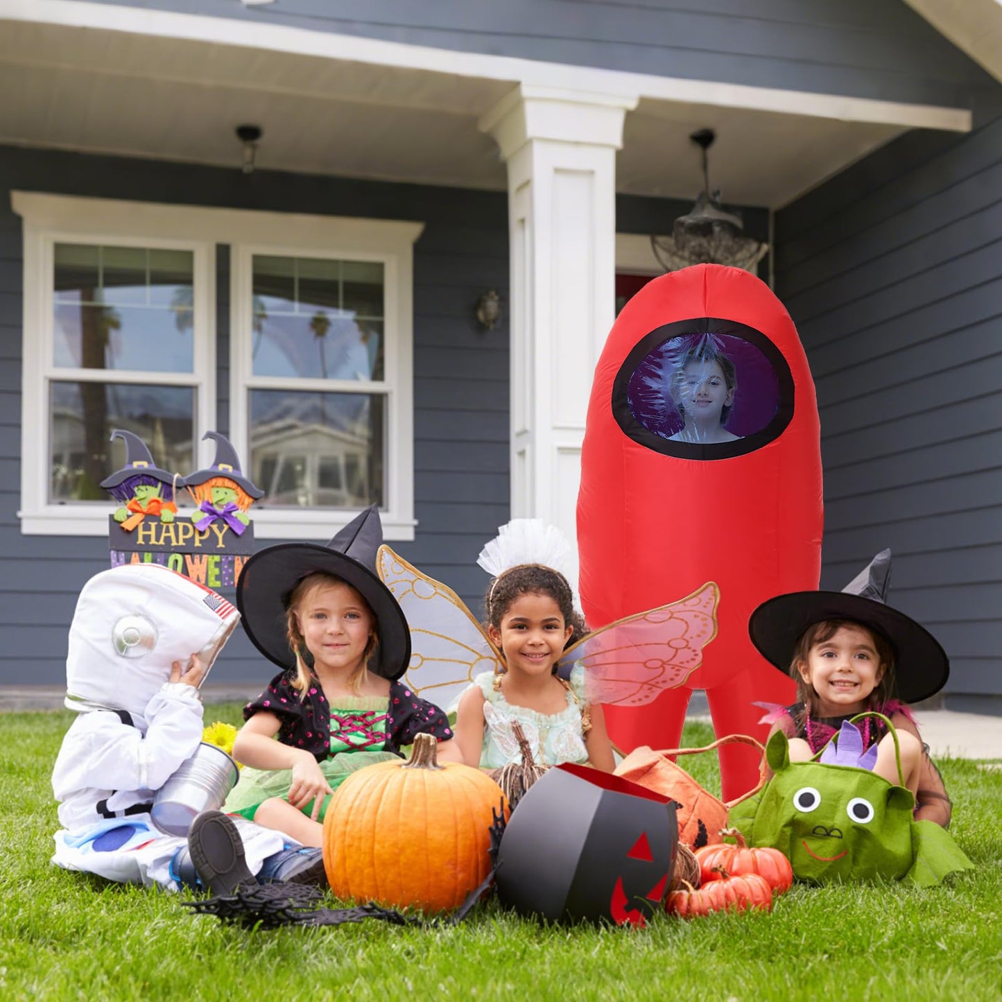 Servllcell Inflatable Astronaut Costume for Kids | Red Space Dress-Up