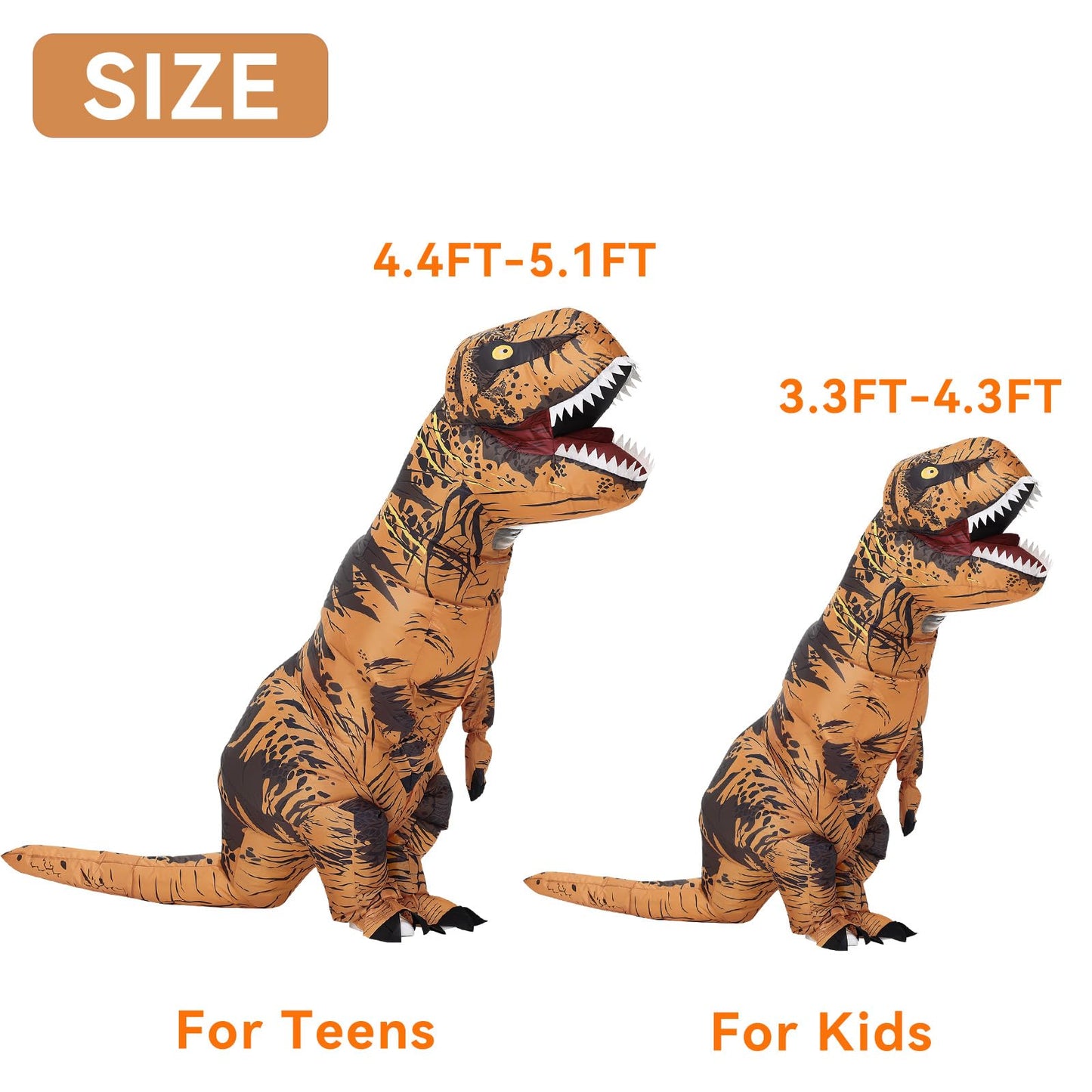 Servllcell Inflatable Dinosaur Costume for Kids | T-Rex Blow Up Costume for Boys & Girls