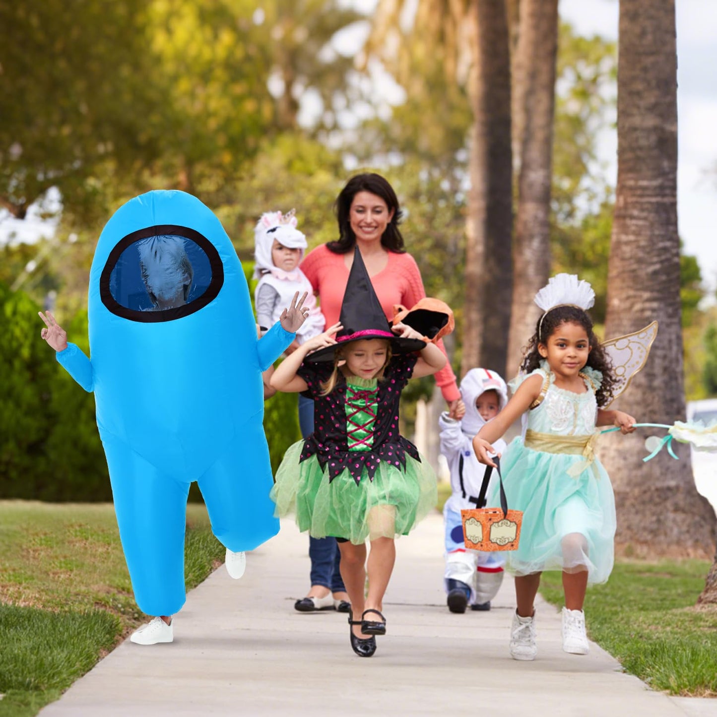 Servllcell Inflatable Kids Astronaut Costume - Quick-Inflate Space Suit for Halloween & Play