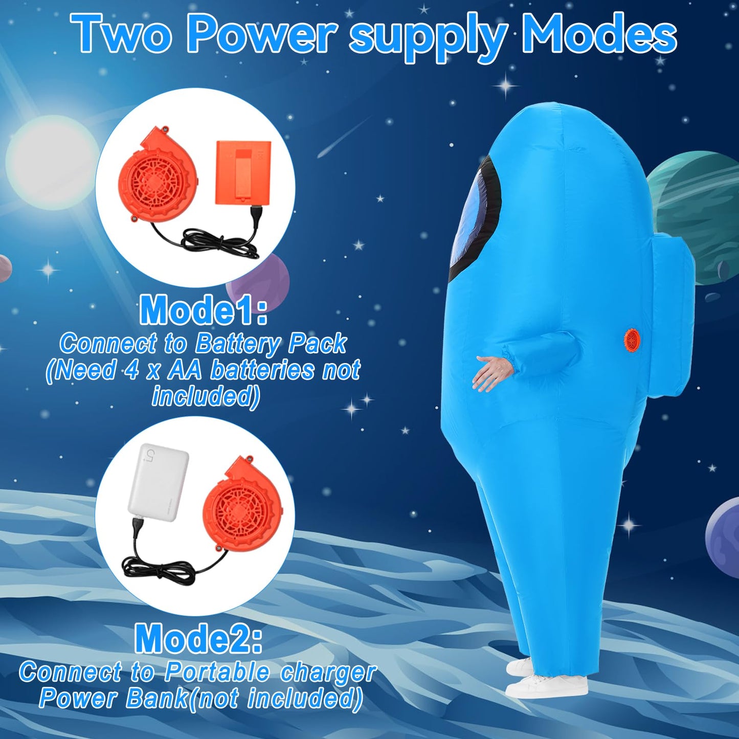Servllcell Inflatable Kids Astronaut Costume - Quick-Inflate Space Suit for Halloween & Play