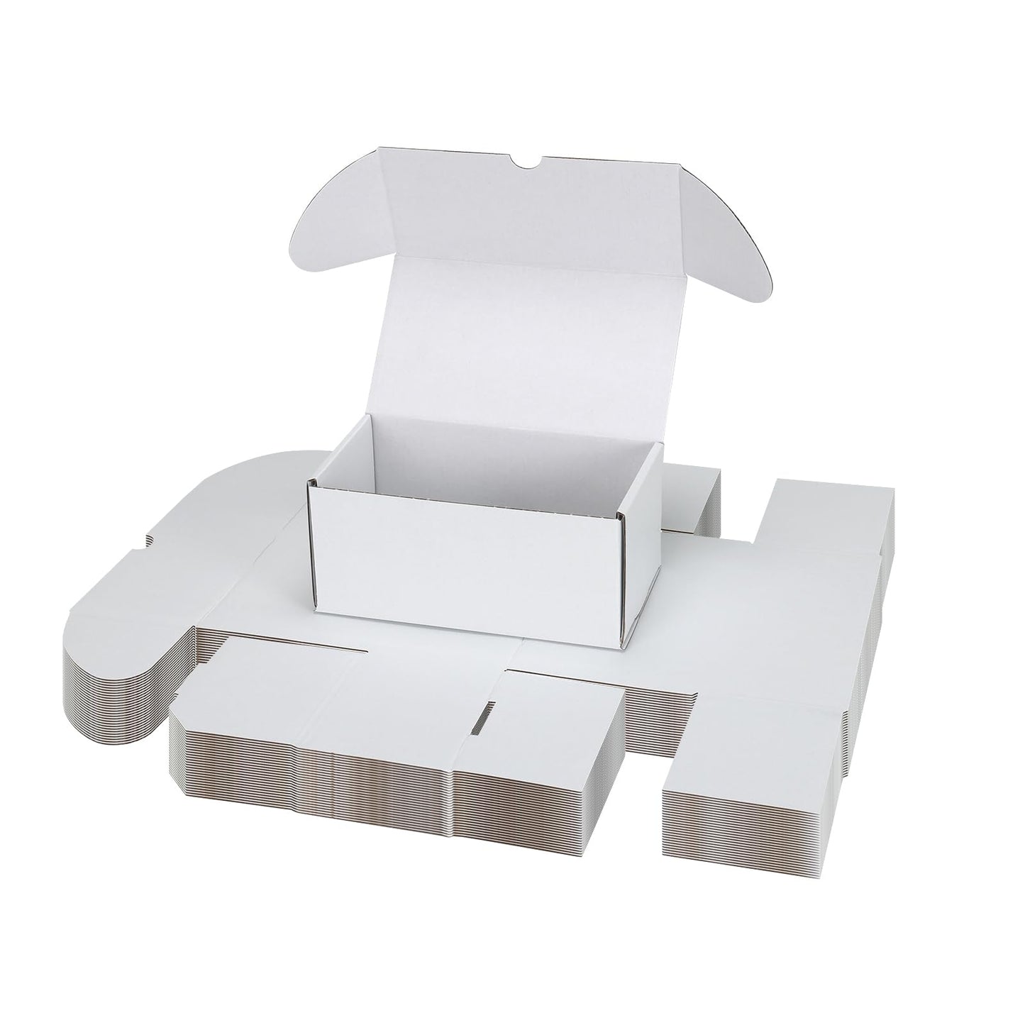 Serwrsw Bulk 200-Count Card Toploader Box – 25 Pack, All White Cardboard Boxes for 5,000 Cards (35pt 3x4 inch Toploaders)