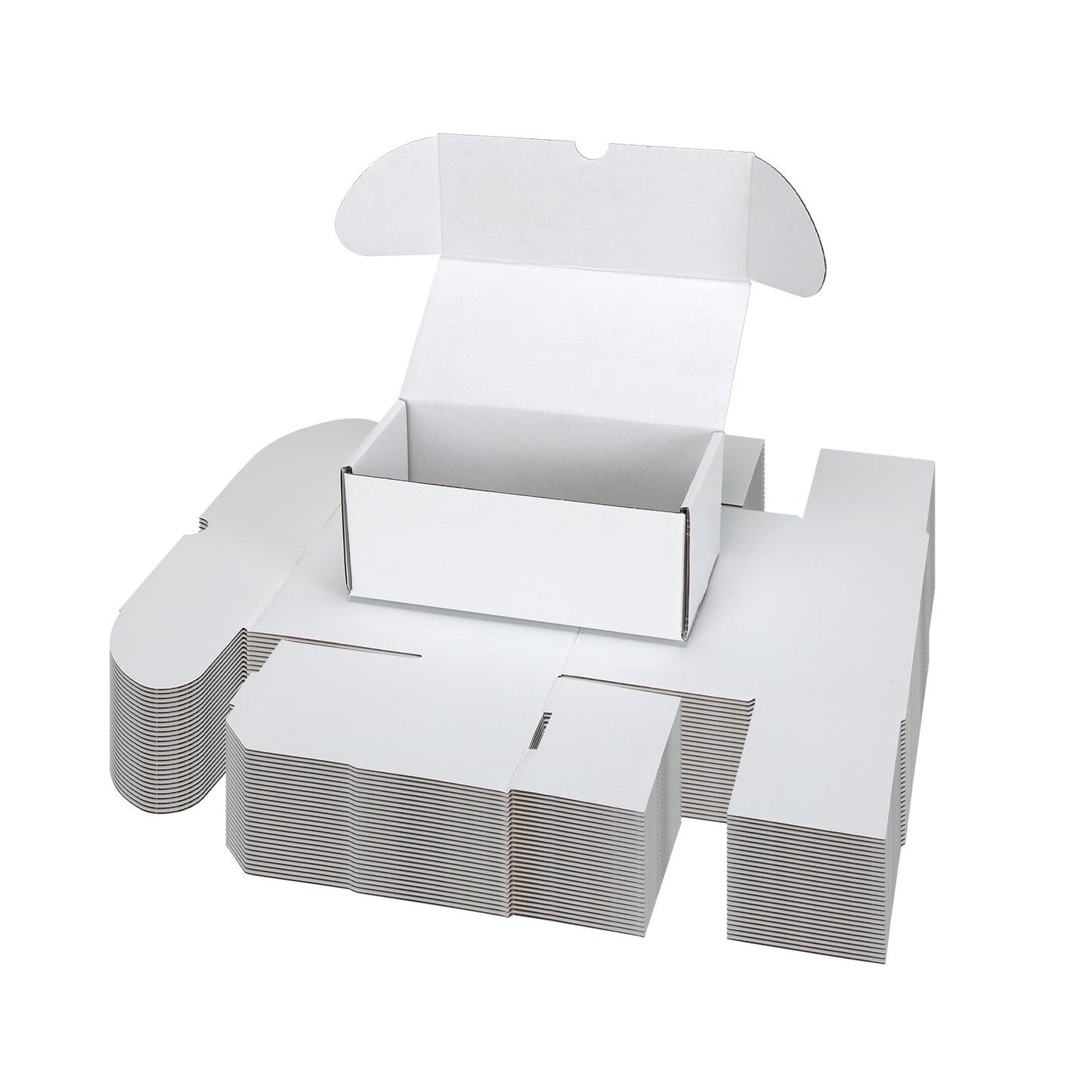 Serwrsw Bulk 600-Card Capacity Trading Card Storage Box – 25 Pack White Cardboard Boxes for 15000 Cards (12pt 2.5x3.5 inch)