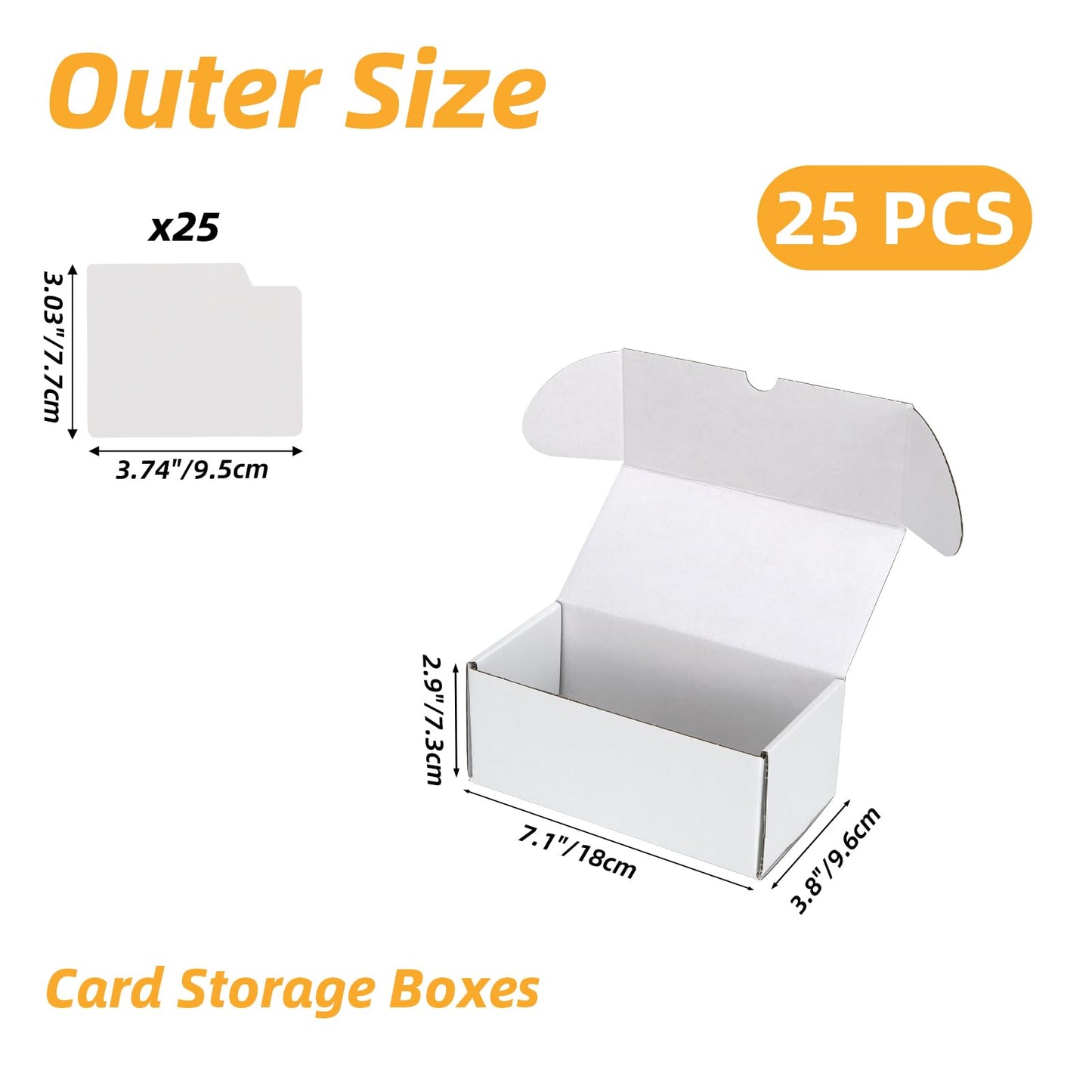 Serwrsw Bulk 600-Card Capacity Trading Card Storage Box – 25 Pack White Cardboard Boxes for 15000 Cards (12pt 2.5x3.5 inch)