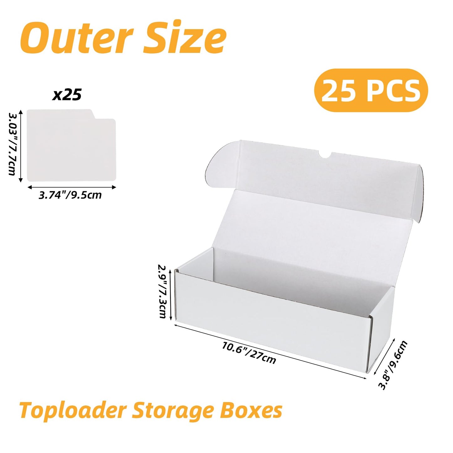 Serwrsw Bulk 900-Card Capacity Trading Card Storage Box – 25 Pack, White Corrugated Shipping Boxes