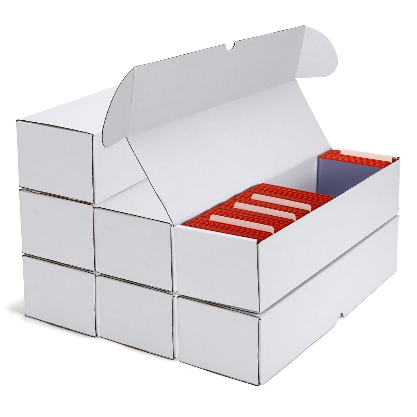 Serwrsw Bulk 400-Card Toploaders Box | 25-Pack White Cardboard Shipping Boxes