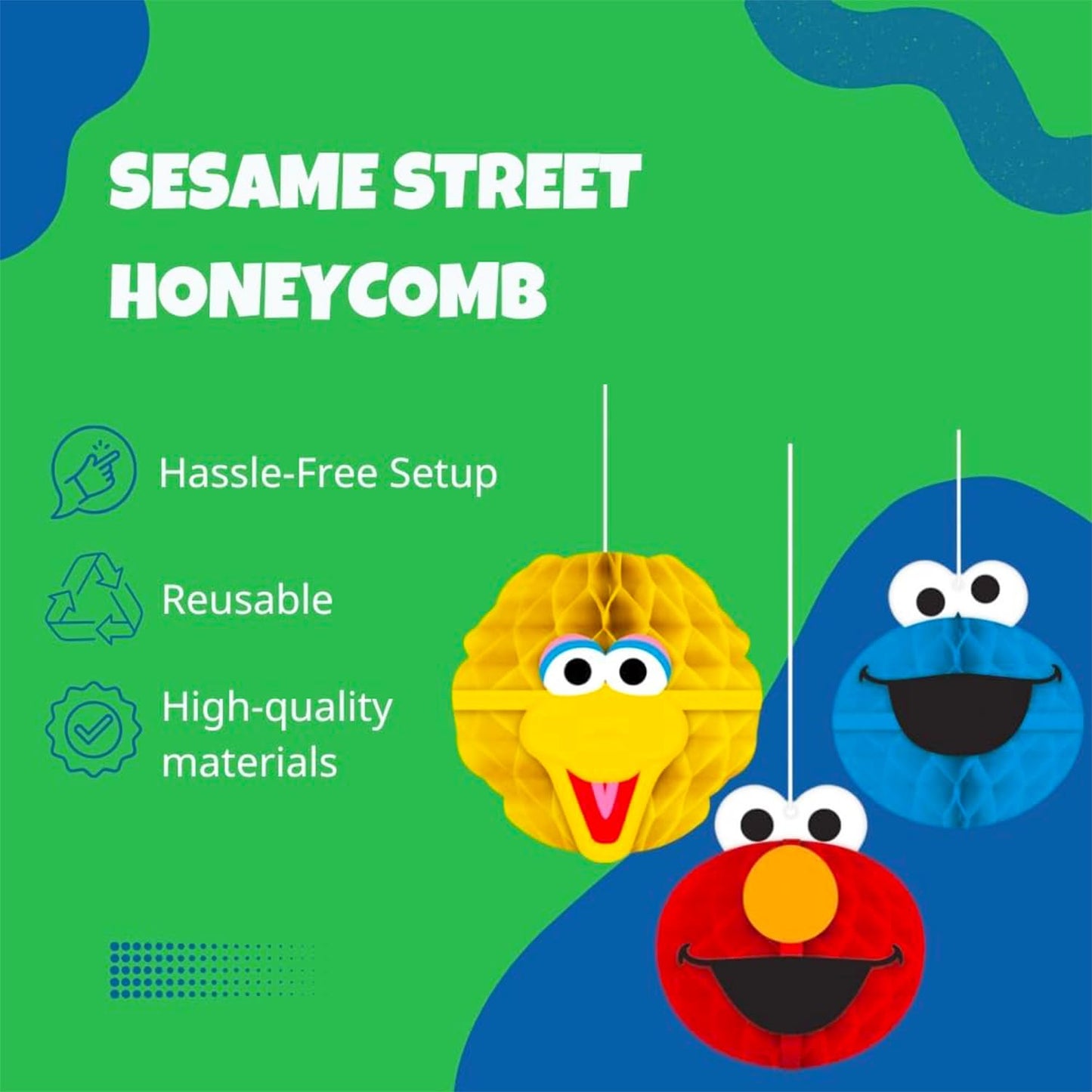 Sesame Street Party Decorations Kit with Elmo, Big Bird & Cookie Monster