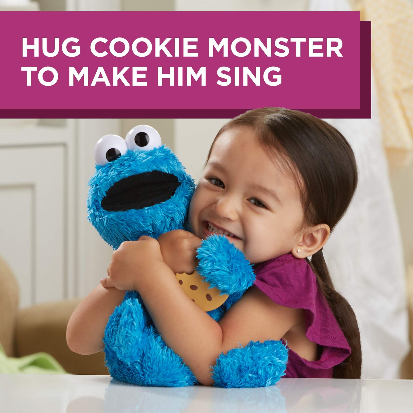 Sesame Street Feed Me Cookie Monster Plush – Interactive 13-Inch Toy with Silly Phrases & Belly Laughs for Kids 18 Months+