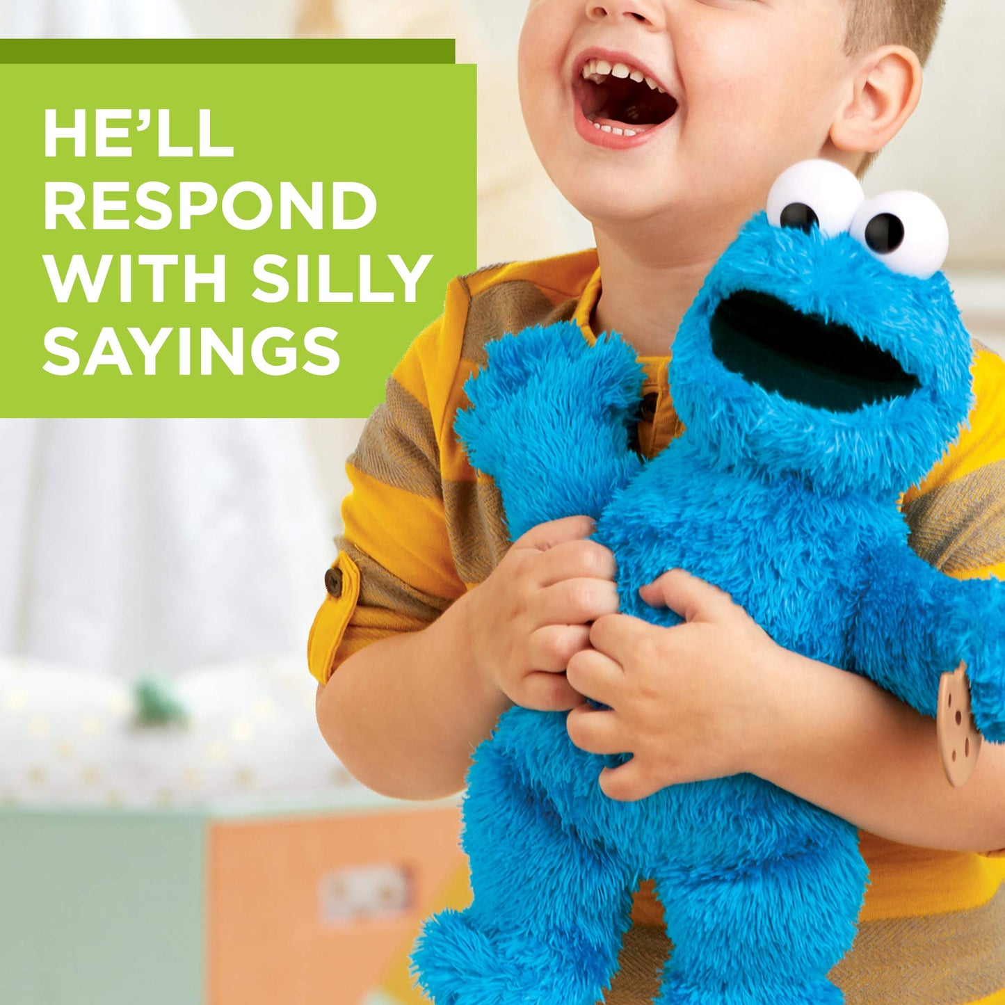 Sesame Street Feed Me Cookie Monster Plush – Interactive 13-Inch Toy with Silly Phrases & Belly Laughs for Kids 18 Months+