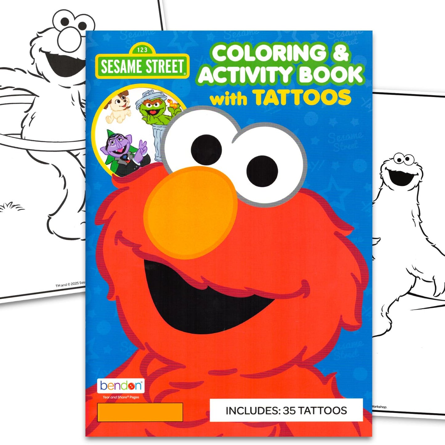 Sesame Street Coloring Book with Tattoos — Elmo, Big Bird & Cookie Monster | Activity Book