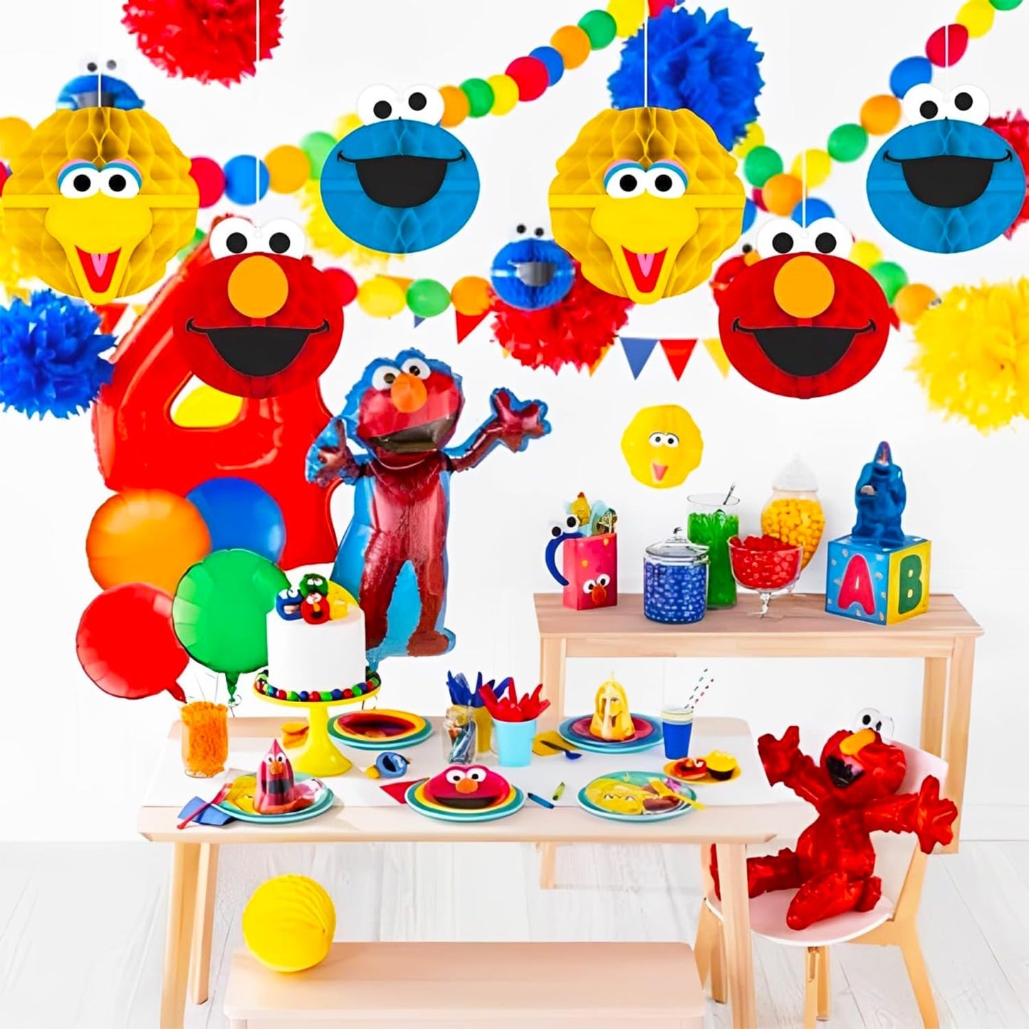 Sesame Street Party Decorations Kit with Elmo, Big Bird & Cookie Monster