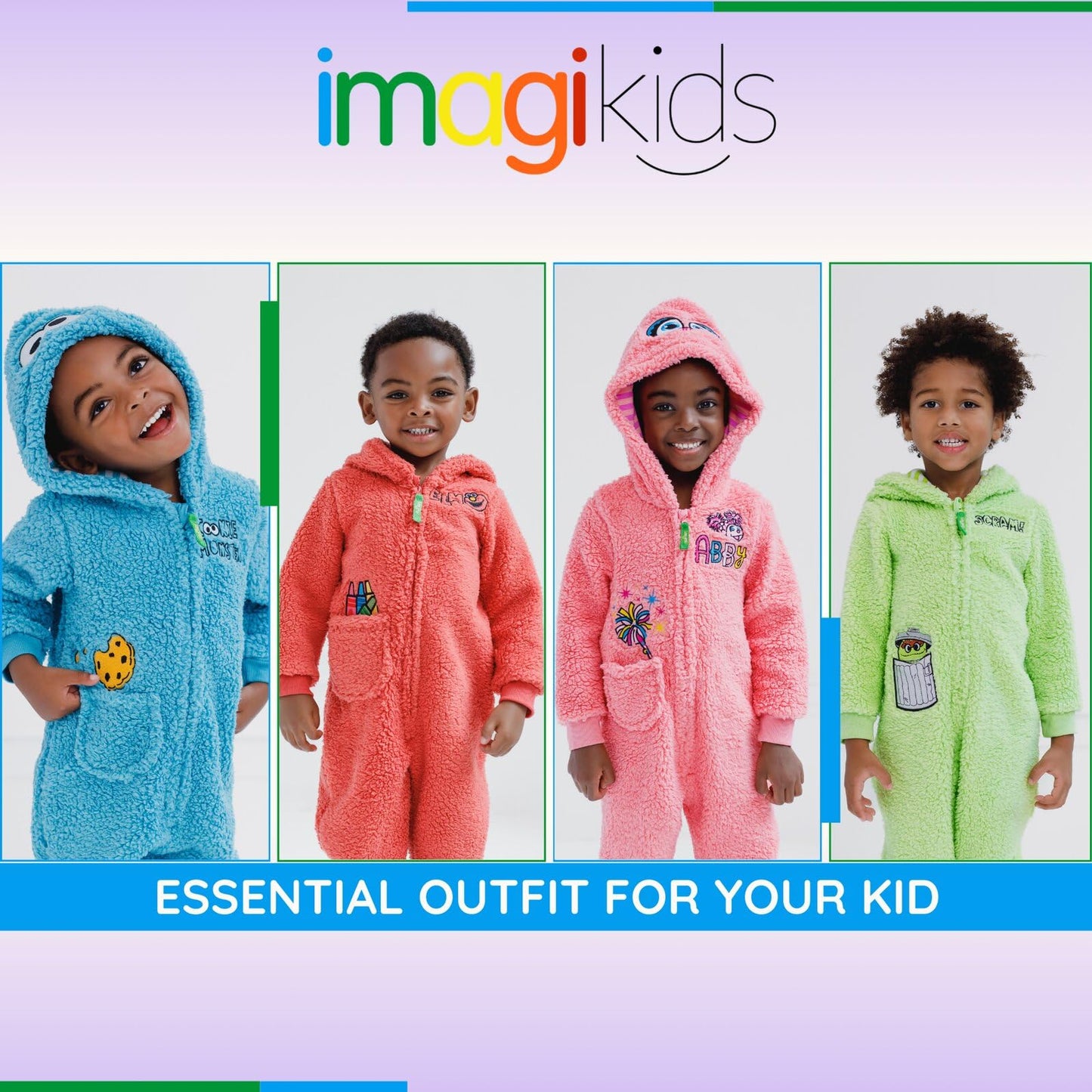 Sesame Street Oscar the Grouch Infant Cozy Sherpa Zip-Up Coverall – 12 Months