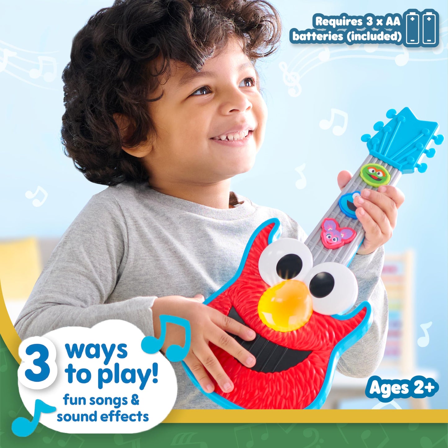 Sesame Street Rock with Elmo Guitar - Lights & Sounds Preschool Musical Toy