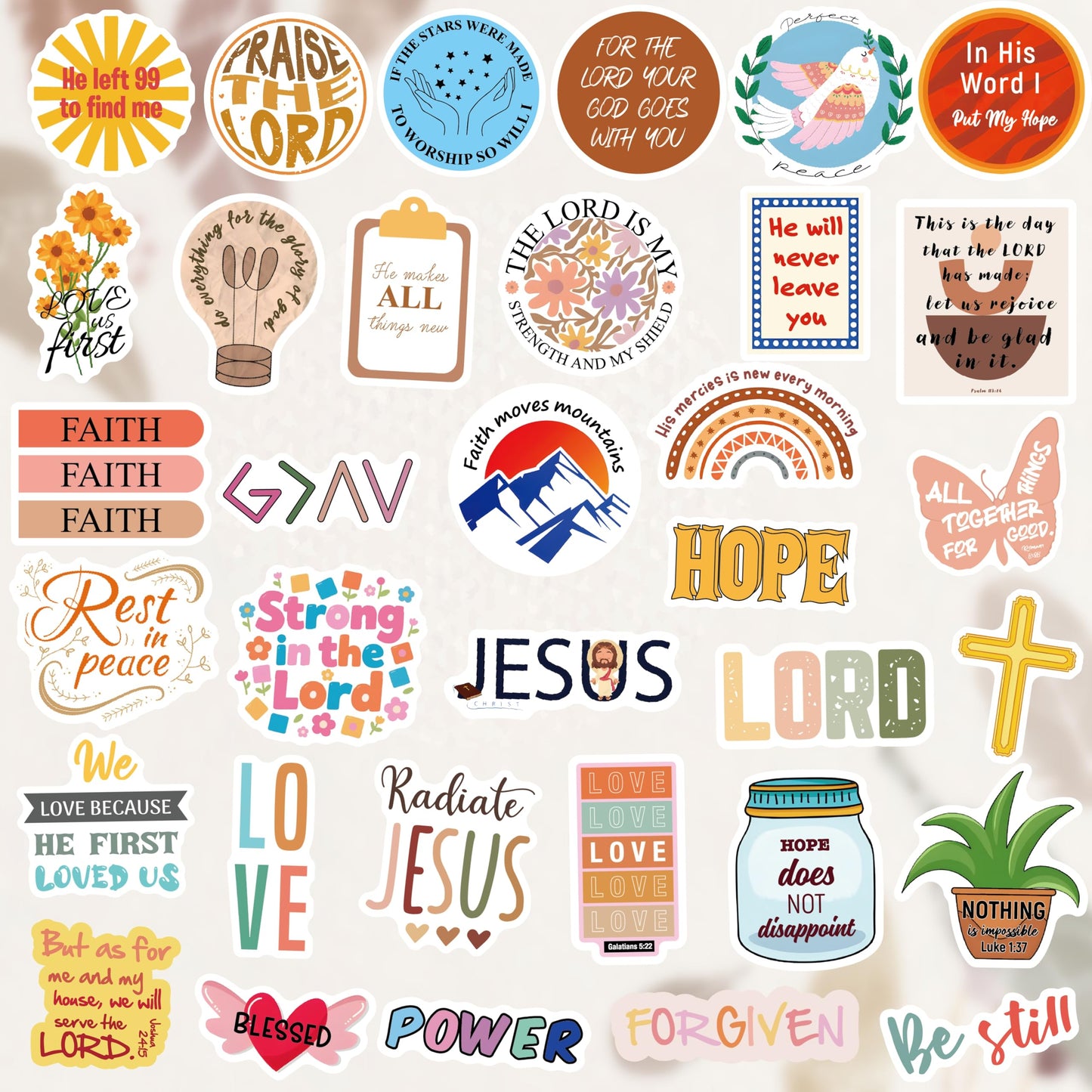 Sesunbla 200 Pcs Prayer Board Bible Stickers – Boho Christian Vinyl for Water Bottles, Journals & Bible Study
