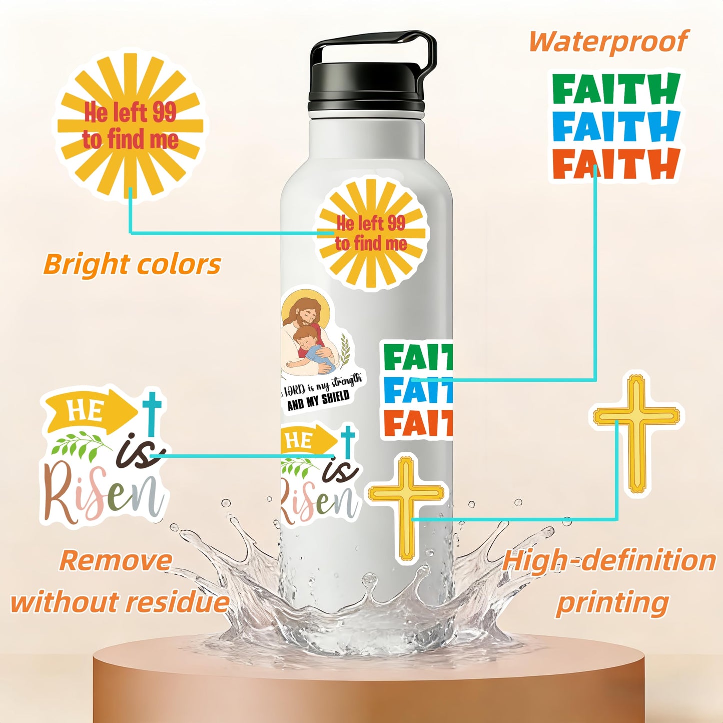 Sesunbla 200 Pcs Prayer Board Bible Stickers – Boho Christian Vinyl for Water Bottles, Journals & Bible Study