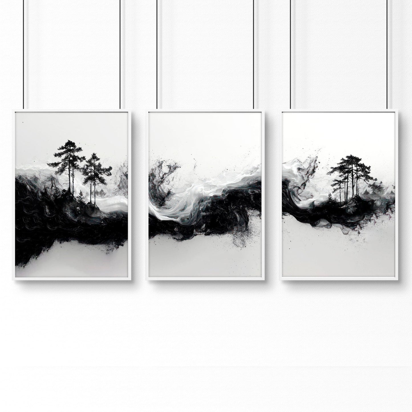 Set of 3 Framed Wall Art | Set of 3 Asian Inspired Wall art Prints