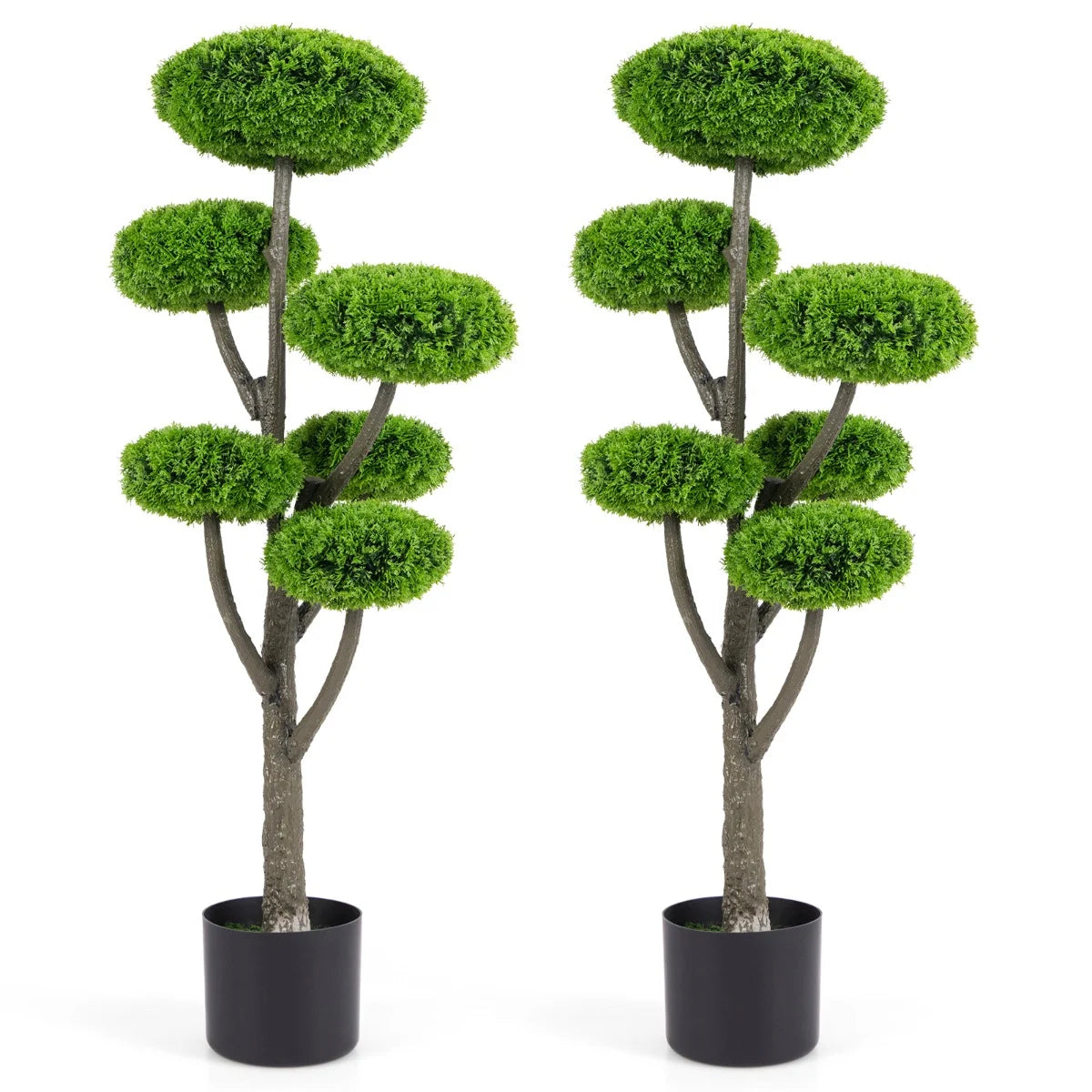 Set of 2 Fake Shrub Plant Cedar Tree