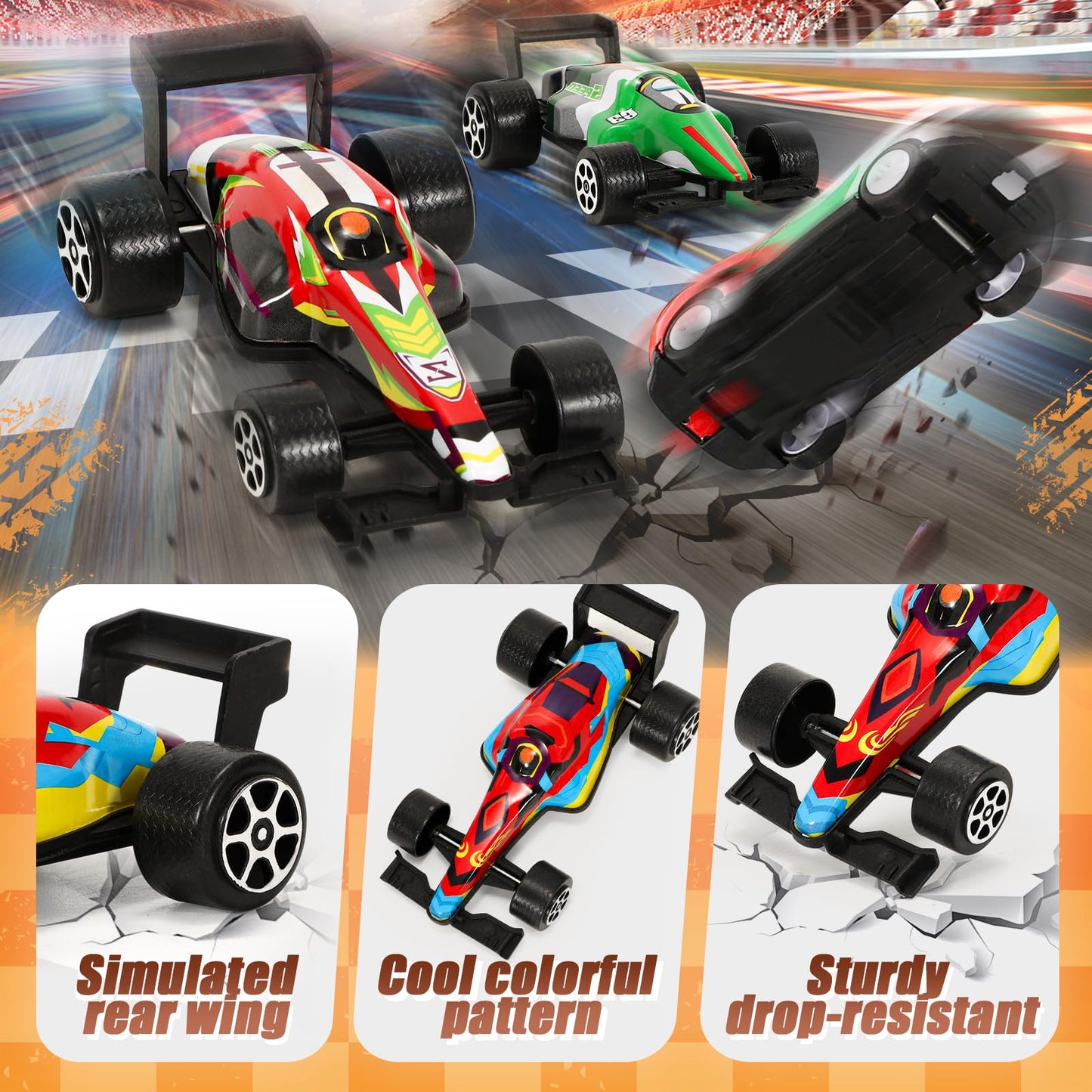 SevenQ Party Favors Toy Cars Set – 67 Pcs Pull-Back Cars with Storage Box