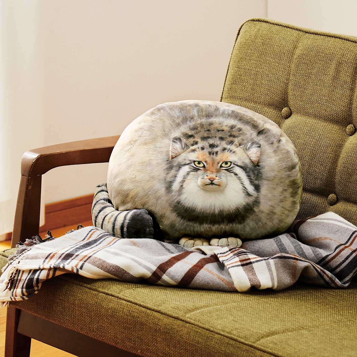 Sew Butiful Pallas Cat Plush – 18in Steppe Cat Stuffed Animal & Cozy Pillow