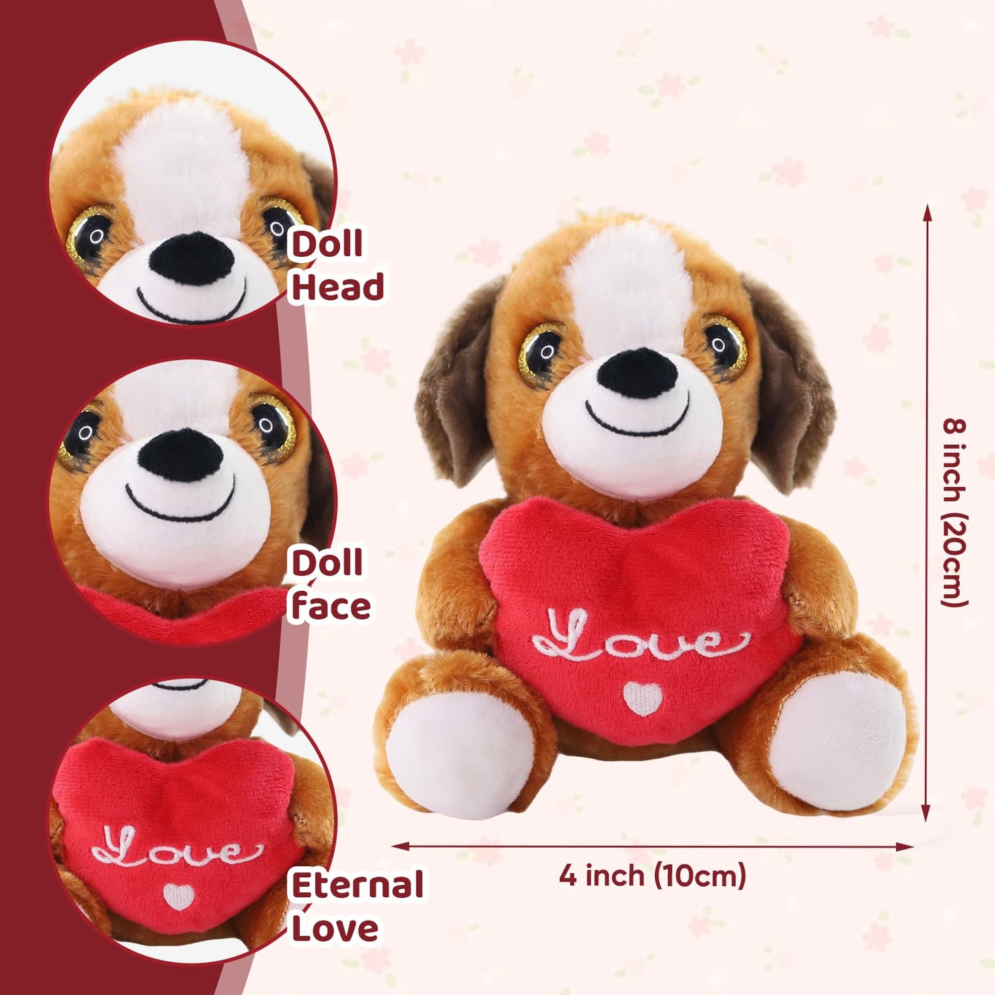 Sew Butiful Plush Puppies – Valentines Day Gift for Couples & Kids | Puppy Love Dog Stuffed Animal