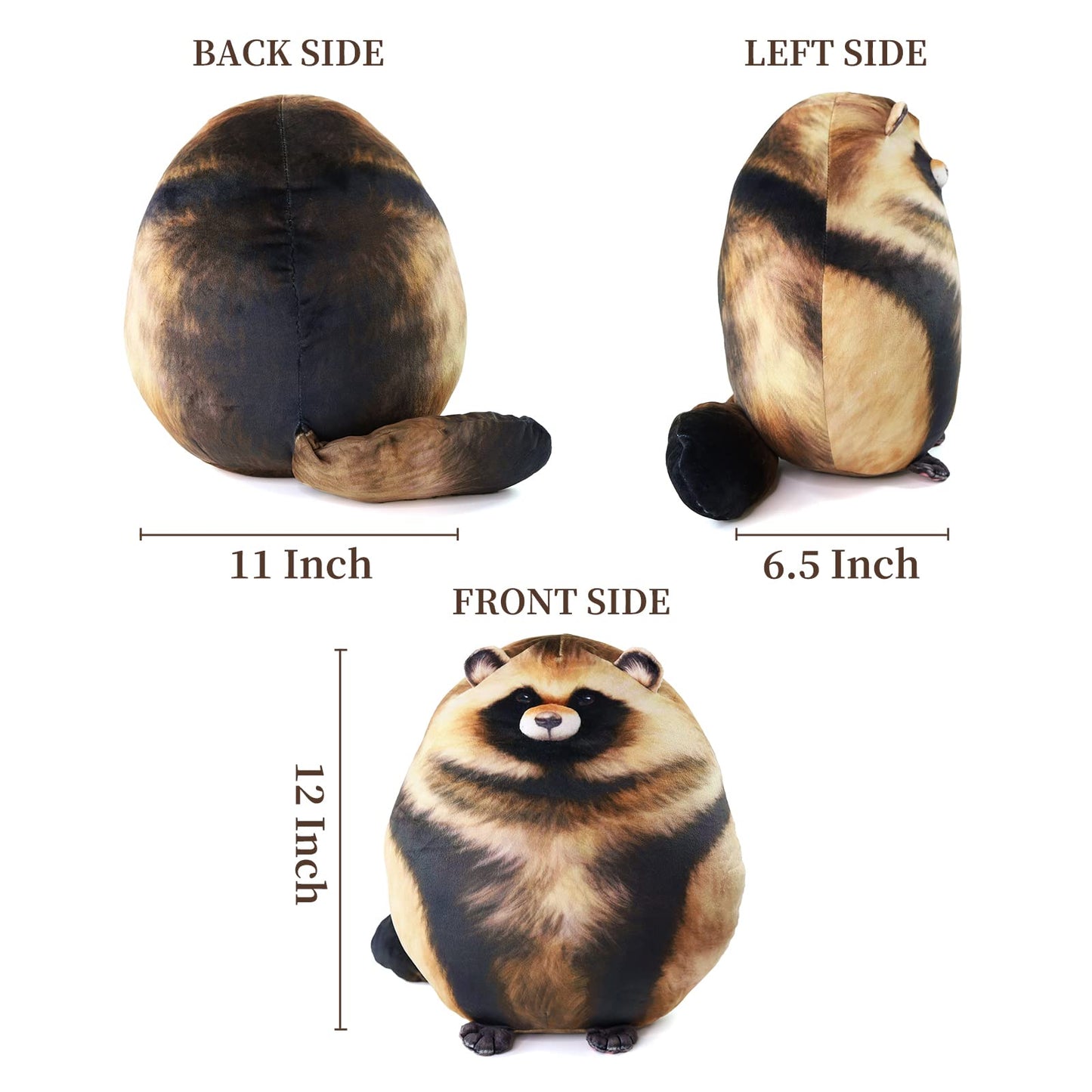 Sew Butiful Raccoon Plush 12-Inch Stuffed Animal — Soft Pillow & Cute Gift for Kids