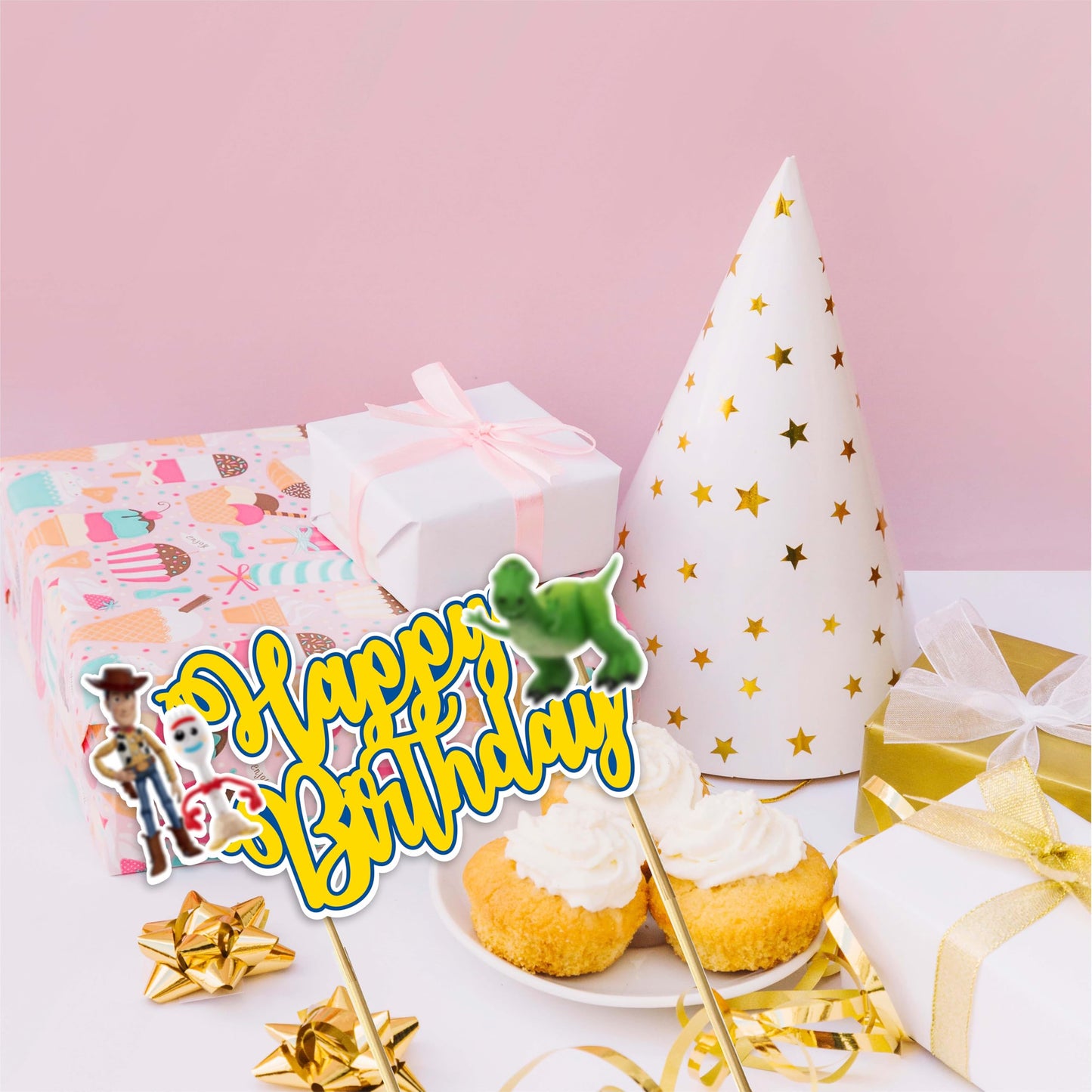 Toy Stry Happy Birthday Cake Topper – Cartoon Theme Party Décor by Seyal