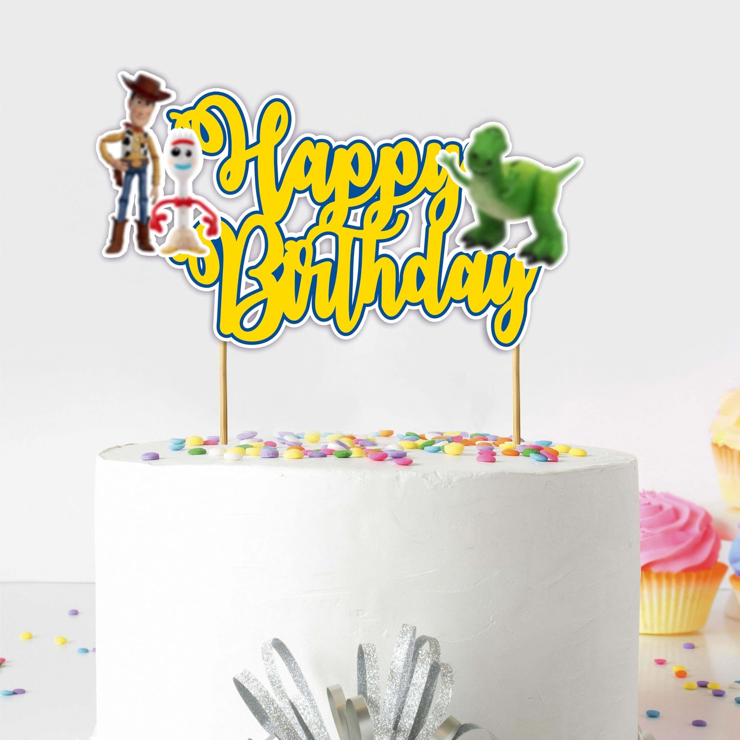 Toy Stry Happy Birthday Cake Topper – Cartoon Theme Party Décor by Seyal