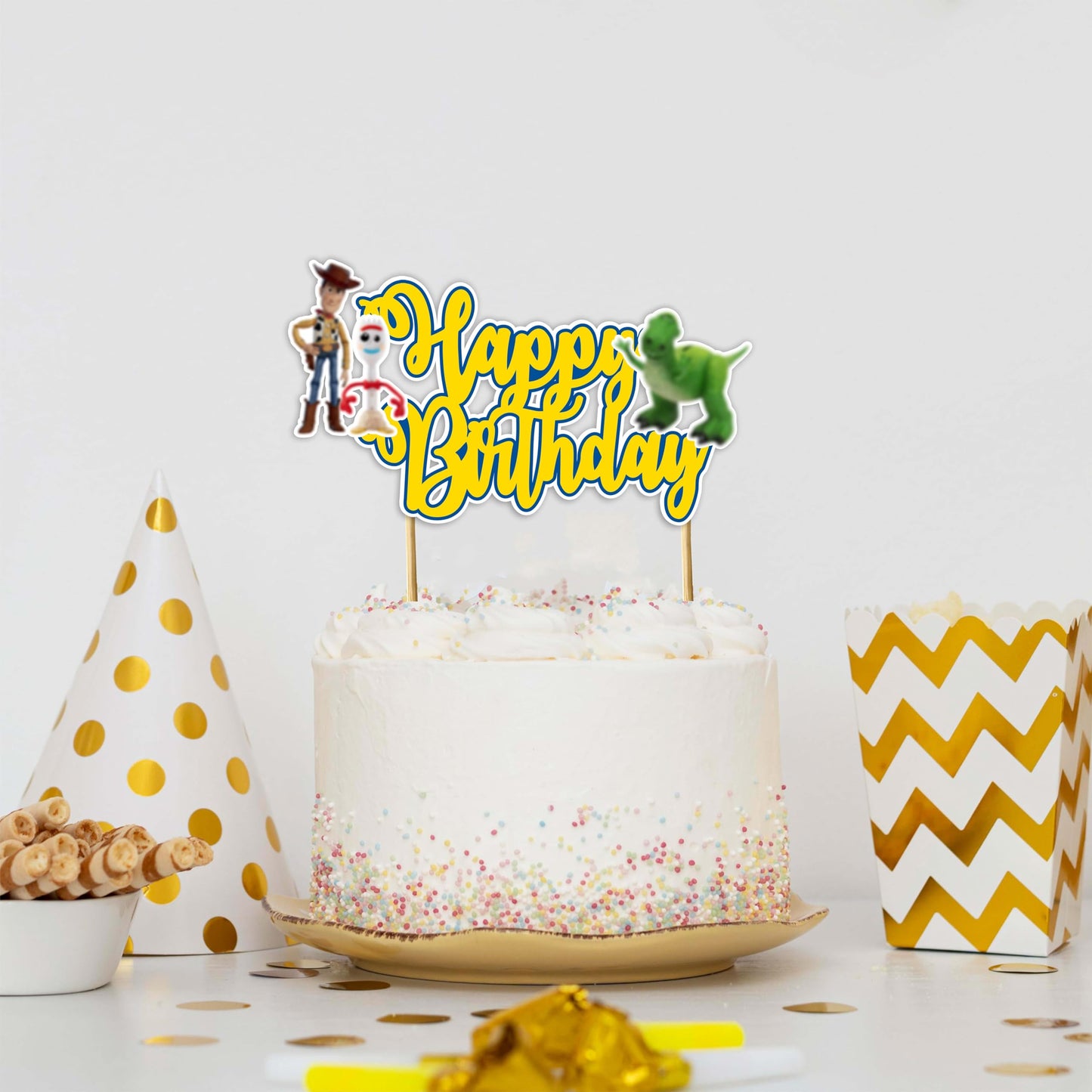 Toy Stry Happy Birthday Cake Topper – Cartoon Theme Party Décor by Seyal