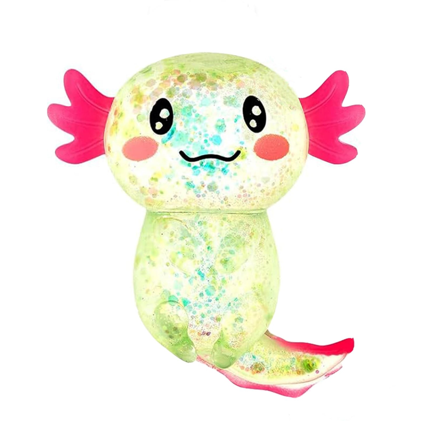Sezua Squishy Fidget Stress Ball – Axolotl Glitter Sensory Toy for Focus and Calm