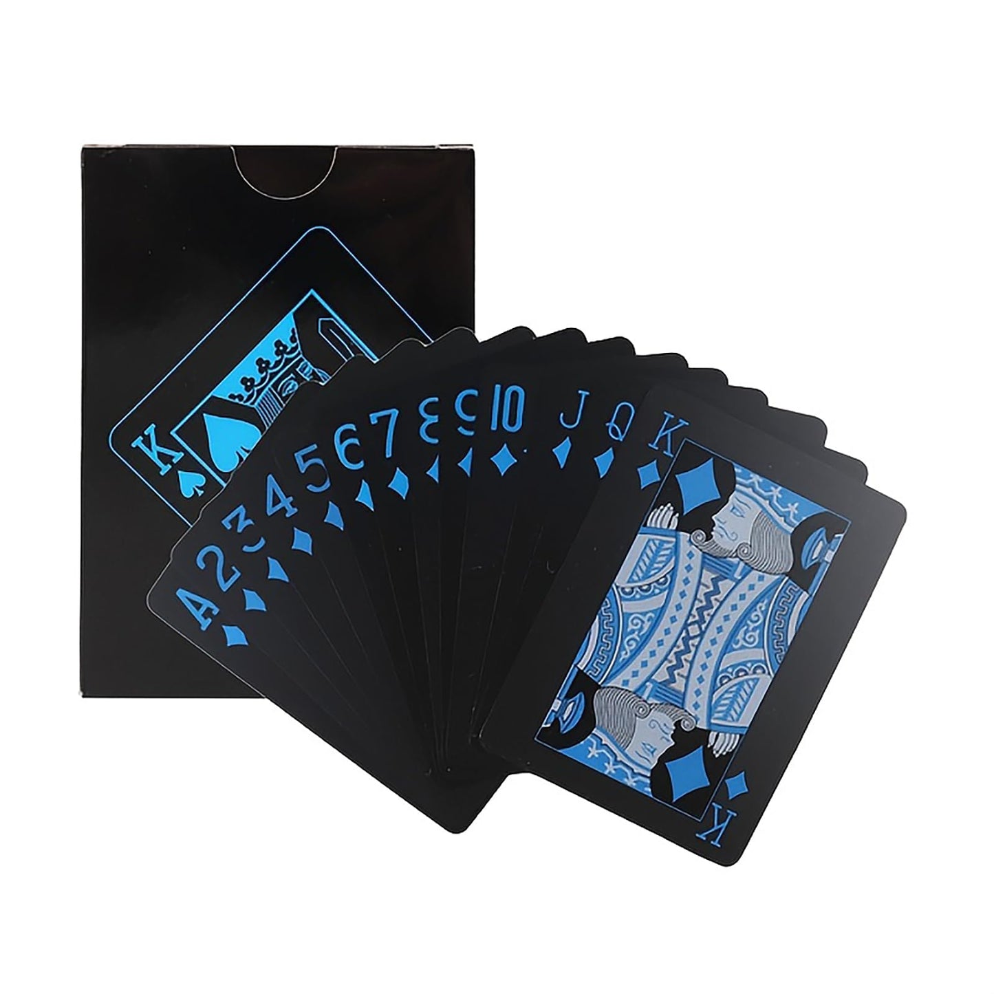 SFALCI Waterproof Poker Cards – 54-Card Deck (Blue x Silver), Durable PET/PVC