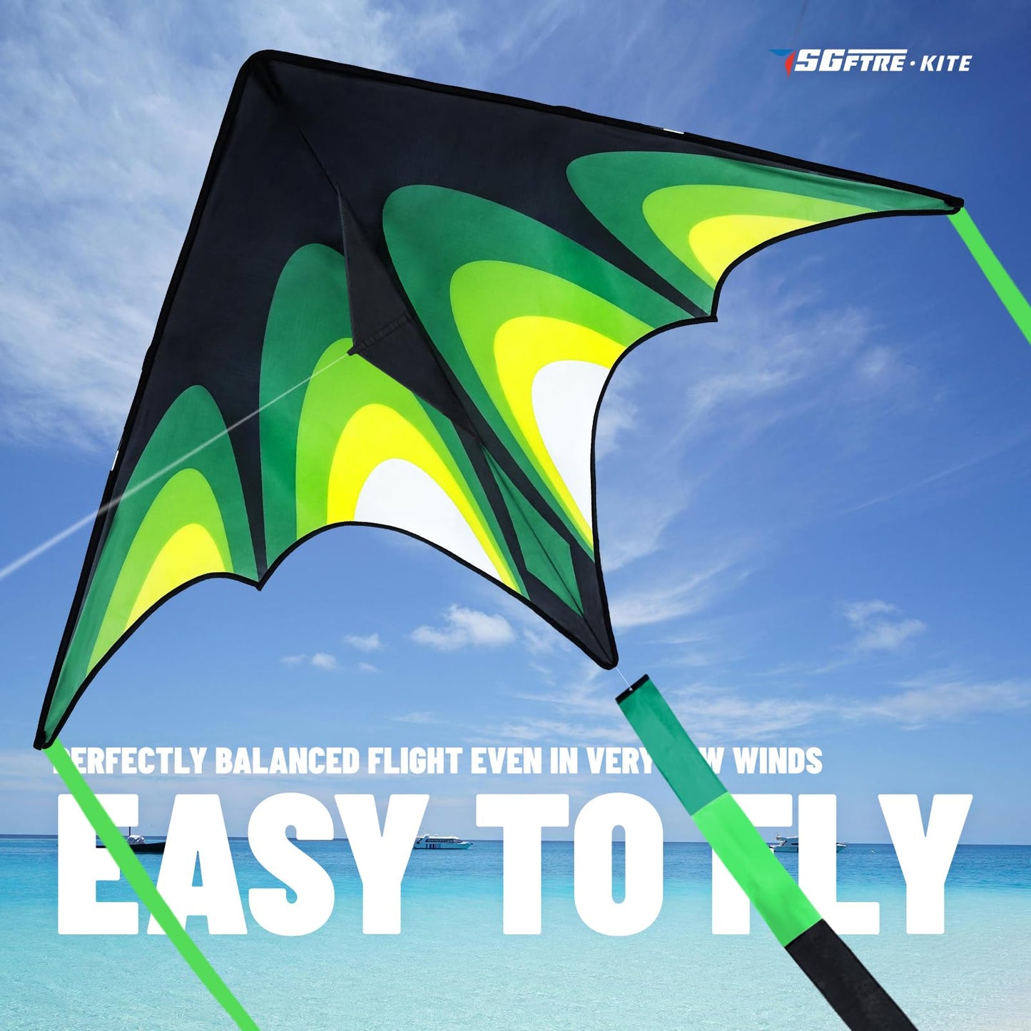 SGftre Delta Kite – Easy-to-Fly 52x35 in Delta Kite Set (Skyward Prairie 3-Piece)