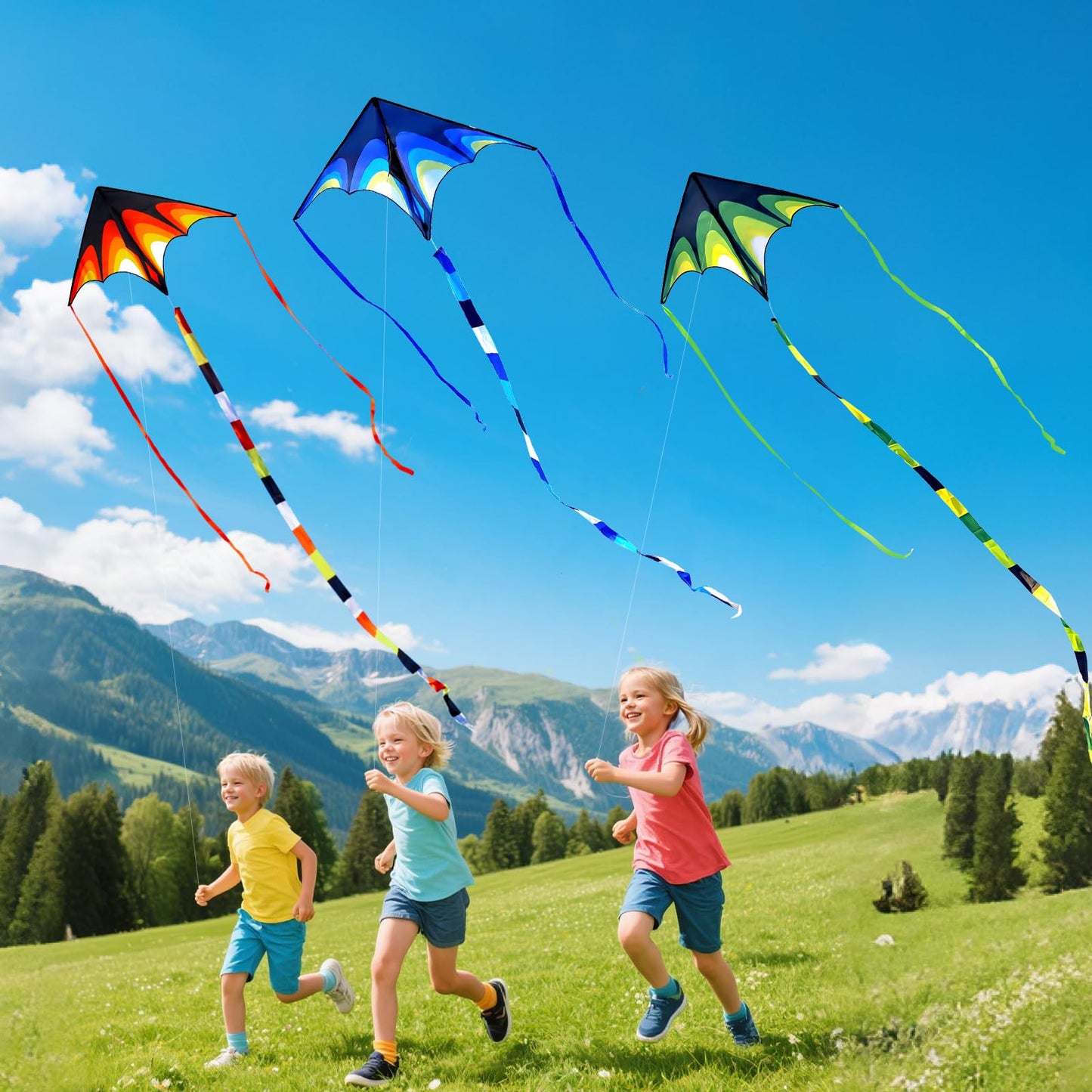 SGftre Delta Kite – Easy-to-Fly 52x35 in Delta Kite Set (Skyward Prairie 3-Piece)