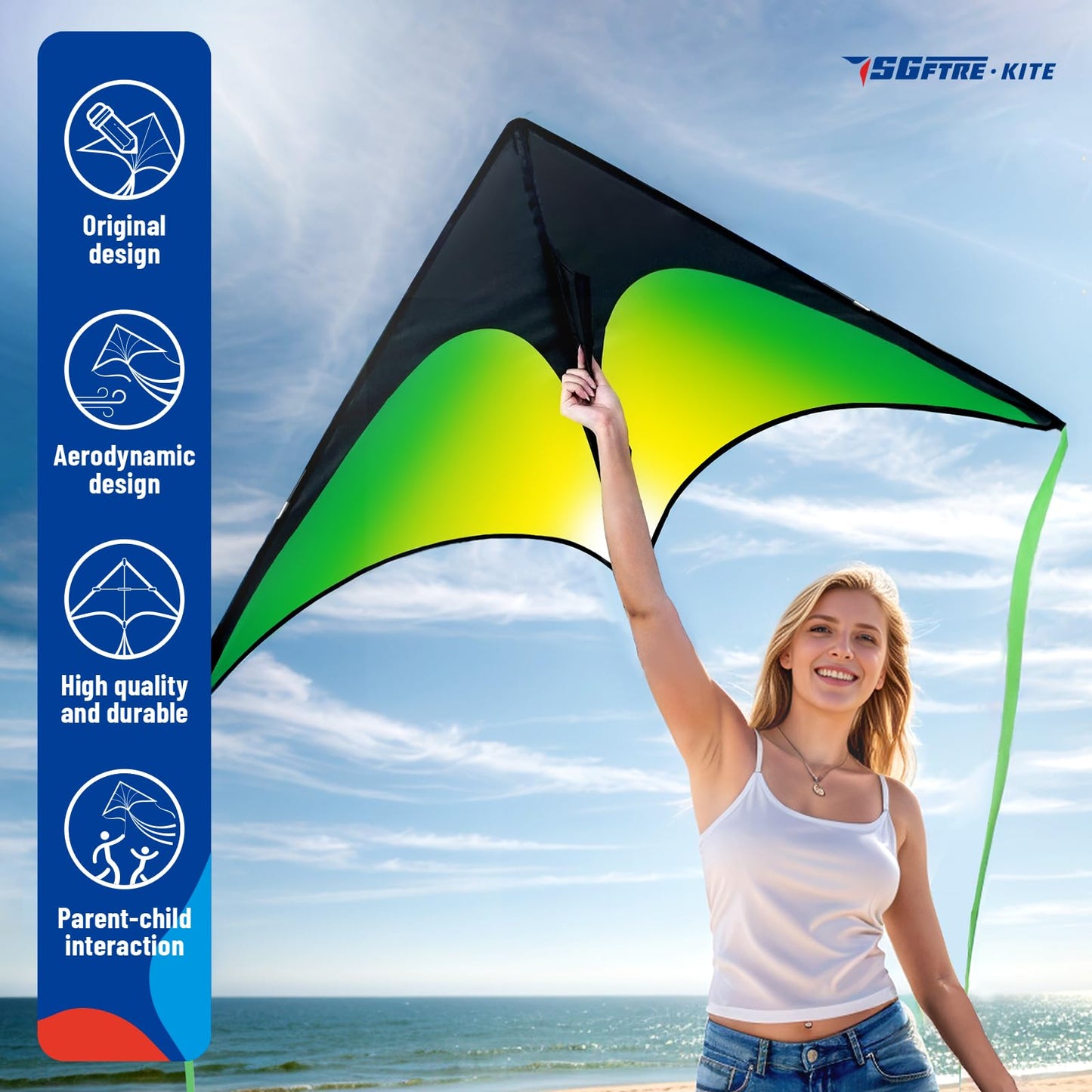 SGftre Delta Kite Three Set – Easy-to-Fly Family Delta Kites for All Ages