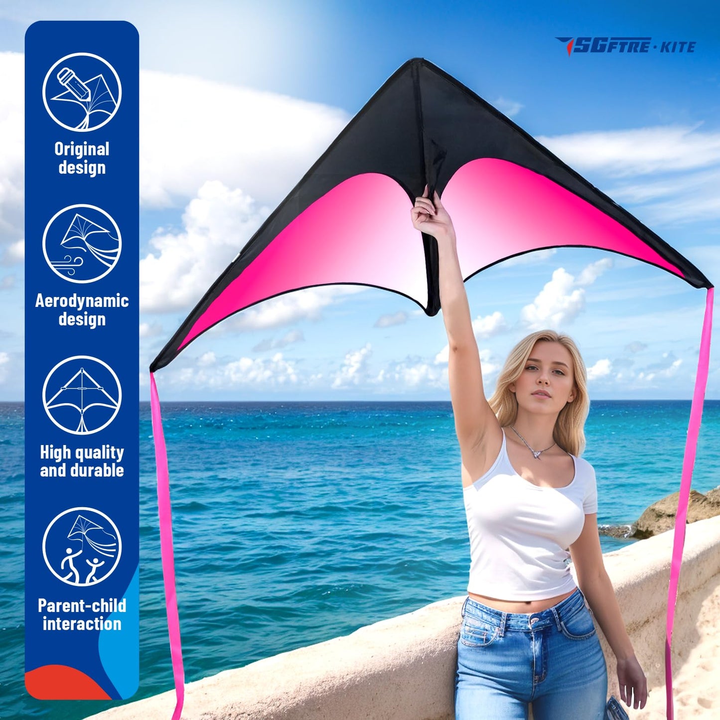 SGftre Delta Kite Three Set – Easy-to-Fly Family Delta Kites for All Ages