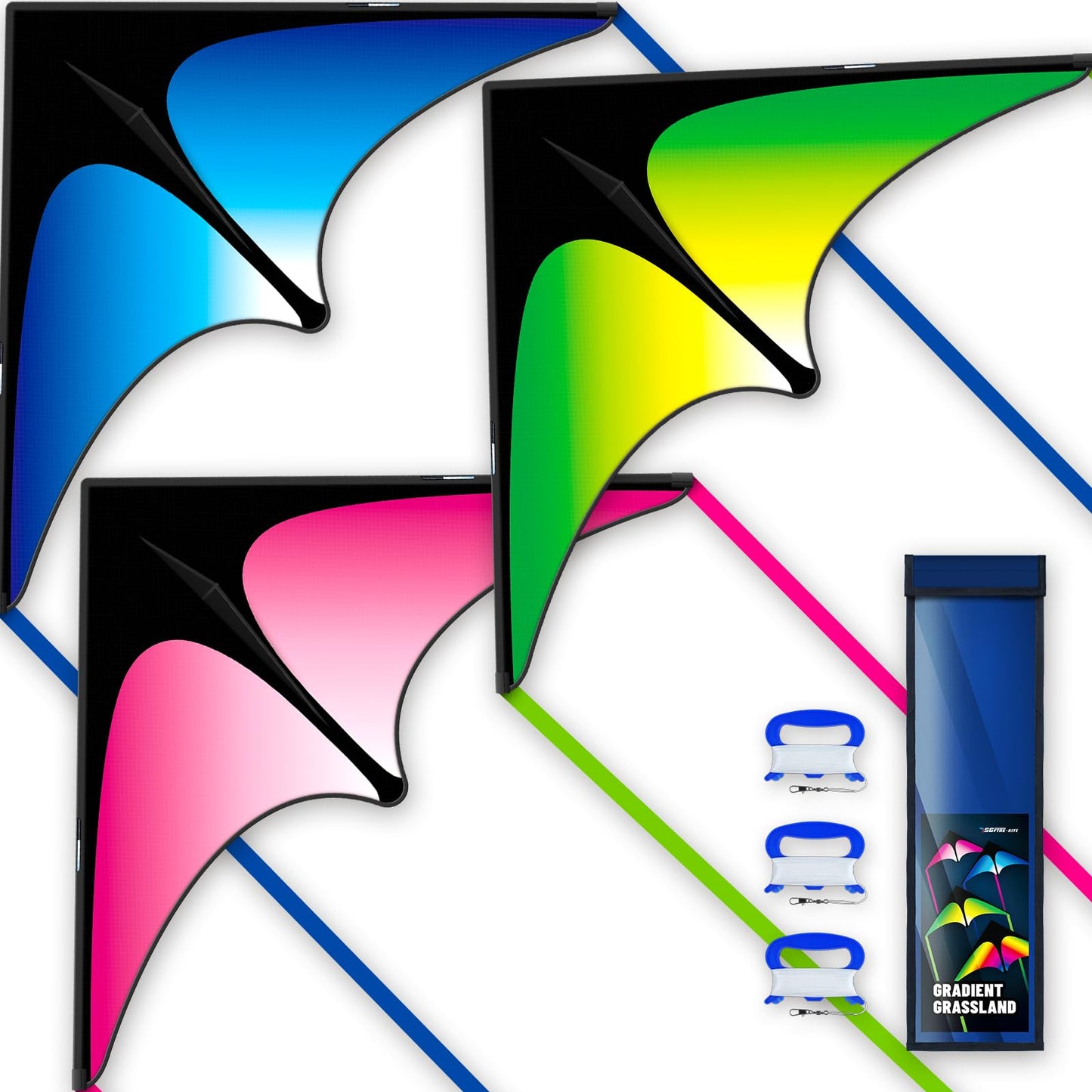SGftre Delta Kite Three Set – Easy-to-Fly Family Delta Kites for All Ages