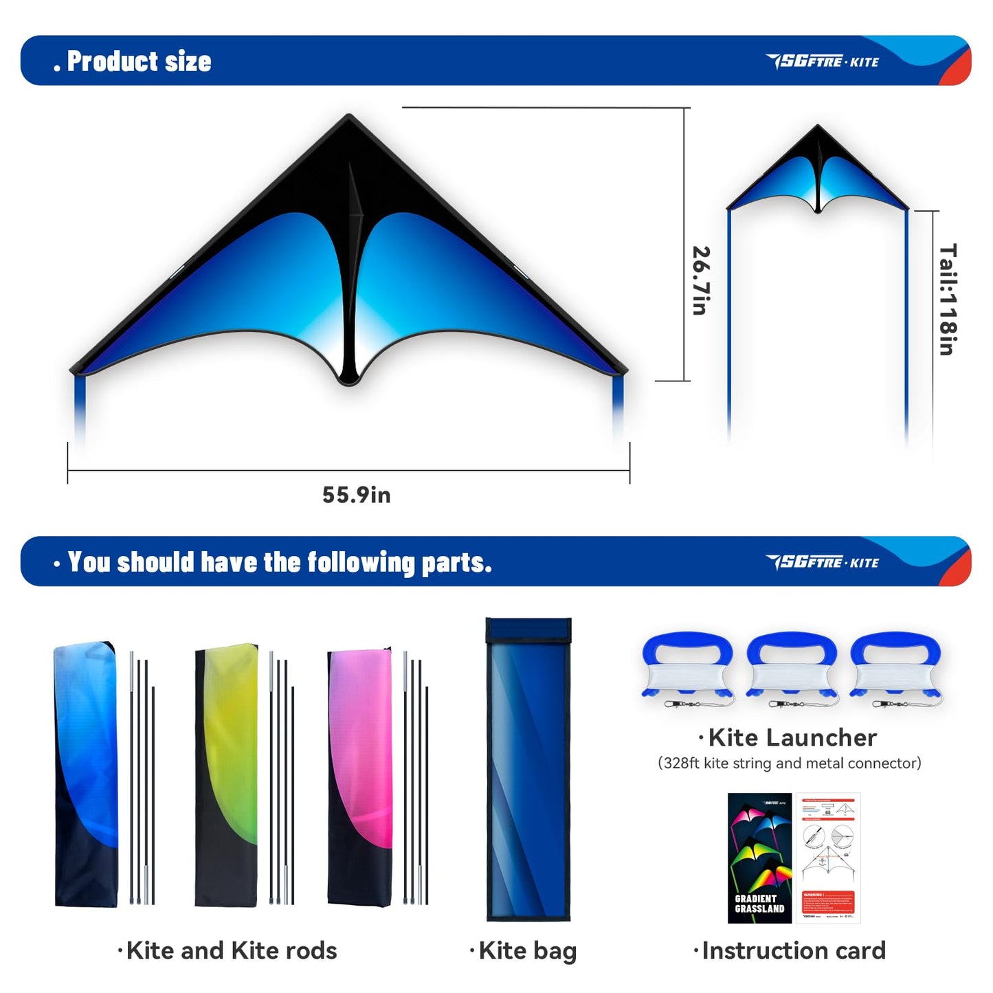SGftre Delta Kite Three Set – Easy-to-Fly Family Delta Kites for All Ages
