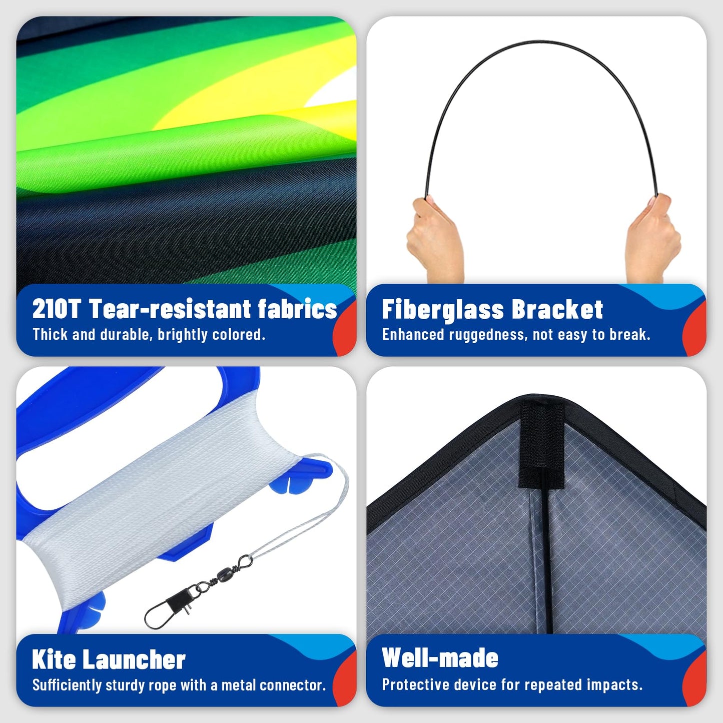SGftre Delta Kite – Easy-to-Fly 52x35 in Delta Kite Set (Skyward Prairie 3-Piece)