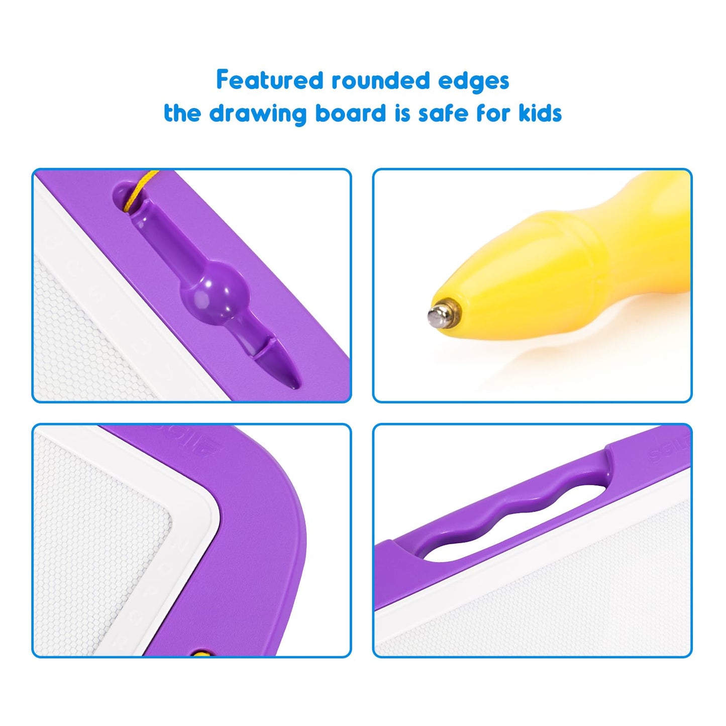 SGILE Large Magnetic Drawing Board for Kids – 16x13 in (Purple)