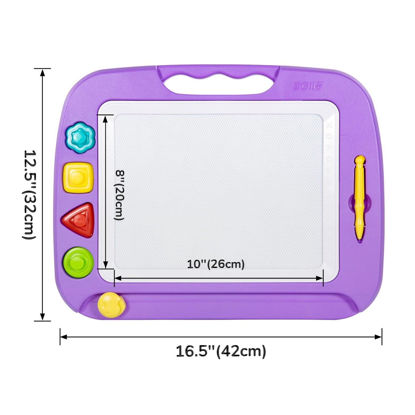 SGILE Large Magnetic Drawing Board for Kids – 16x13 in (Purple)